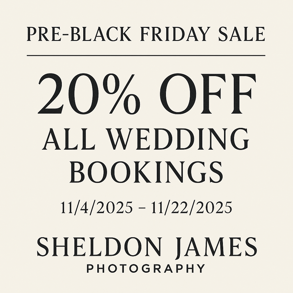 Pre–Black Friday Sale: 20% Off All Wedding Bookings