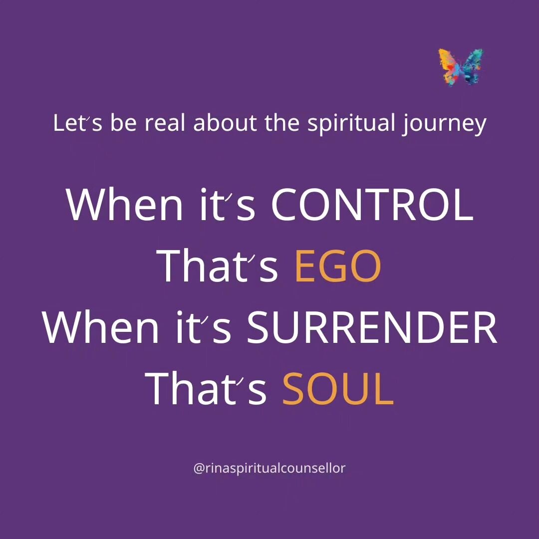 Let's be real about the spiritual journey...

Along the way, you get better at noticing your own 'B******t'.

There's a realisation that control is getting you nowhere, in fact it's setting you back a few steps.

It's only in the SURRENDER, that you 