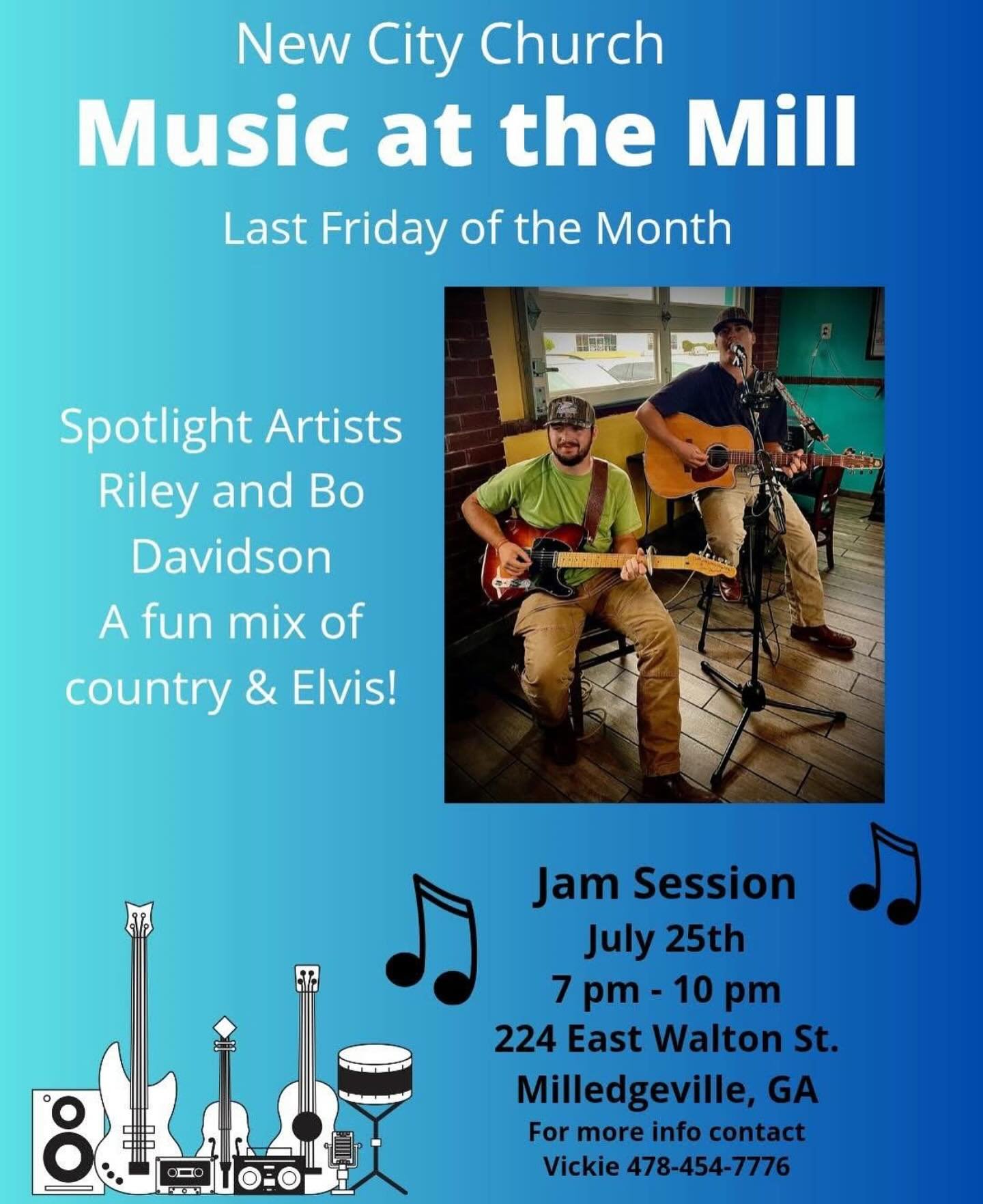 At New City, we love to fellowship with our community! We have a great opportunity coming up! Join us FRIDAY, July 25, from 7-10 for Music at the Mill! A great time to grab some free food and listen to some great music! Message here or contact Vickie