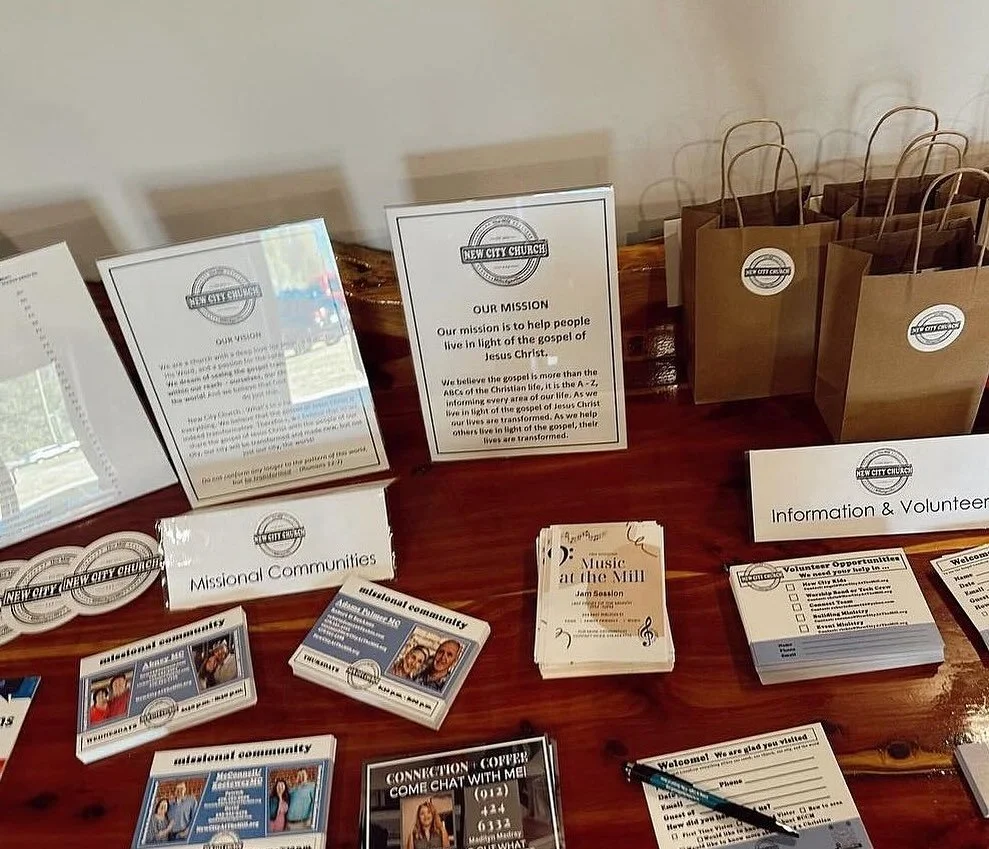 Stop by our Connect Table on Sunday mornings and fill out a connect card! Someone from New City will contact you and would love to share more about who we are at New City and ways to get plugged in! We have several ways to serve and to find fellowshi