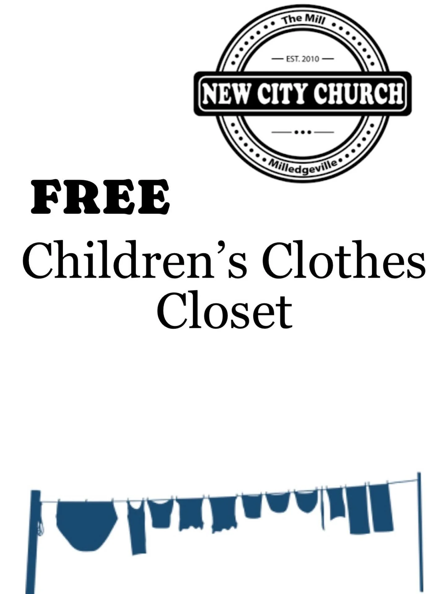 NEW CITY CLOTHING CLOSET OPENING AGAIN
&bull;
New City at The Mill is happy to announce we will be opening our clothing closet again! We would like to open this closet to anybody in the community: foster families, community surrounding the Mill, the 