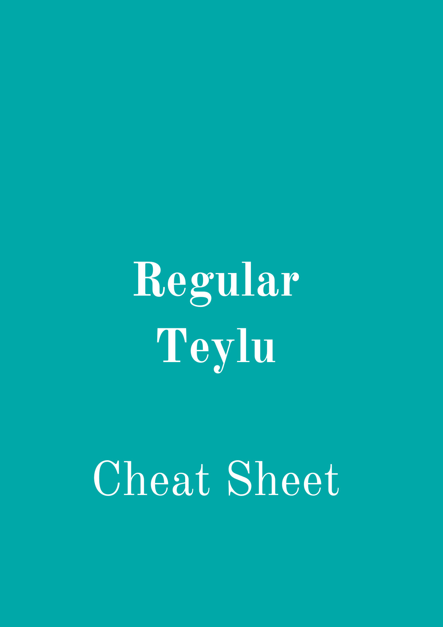 Regular Teylu - Cheat Sheet