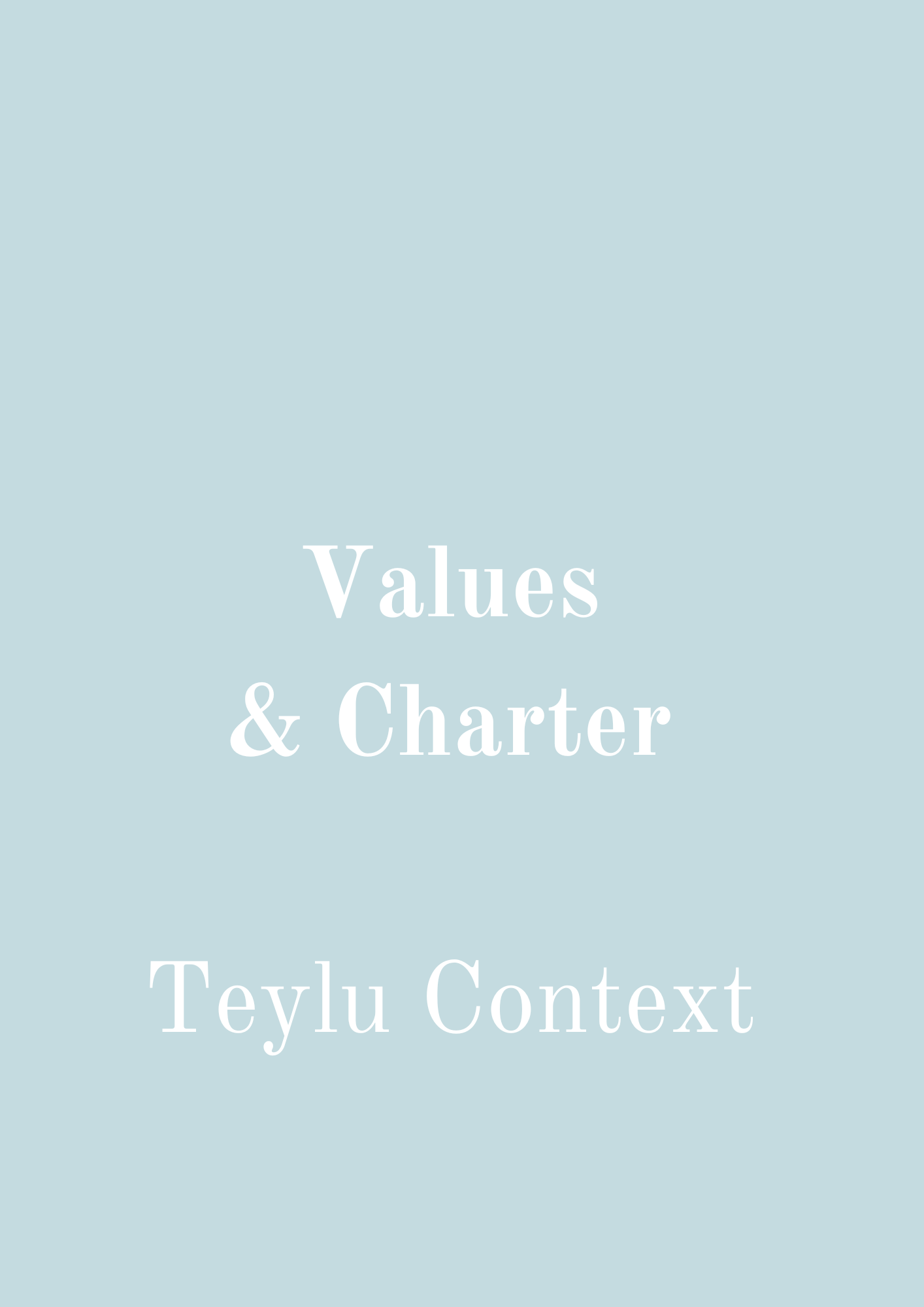 Values & Charter