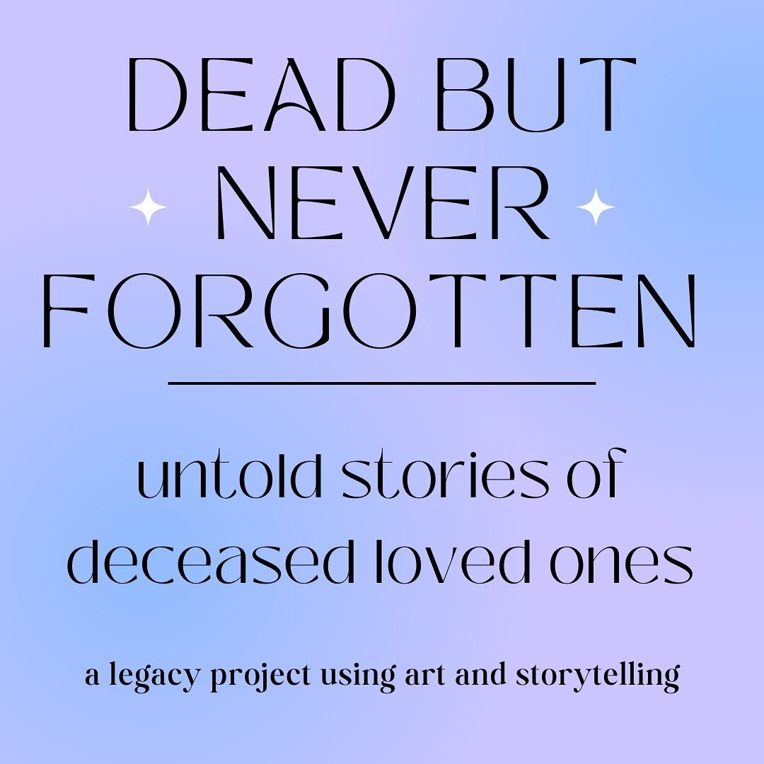 Gone but not forgotten:

I have had this project kicking around the ole noggin for a couple years now. The closest thing I can really compare it to is Post Secret. I want folks to submit stories of dead loved ones, from which I will do a sketch to ac