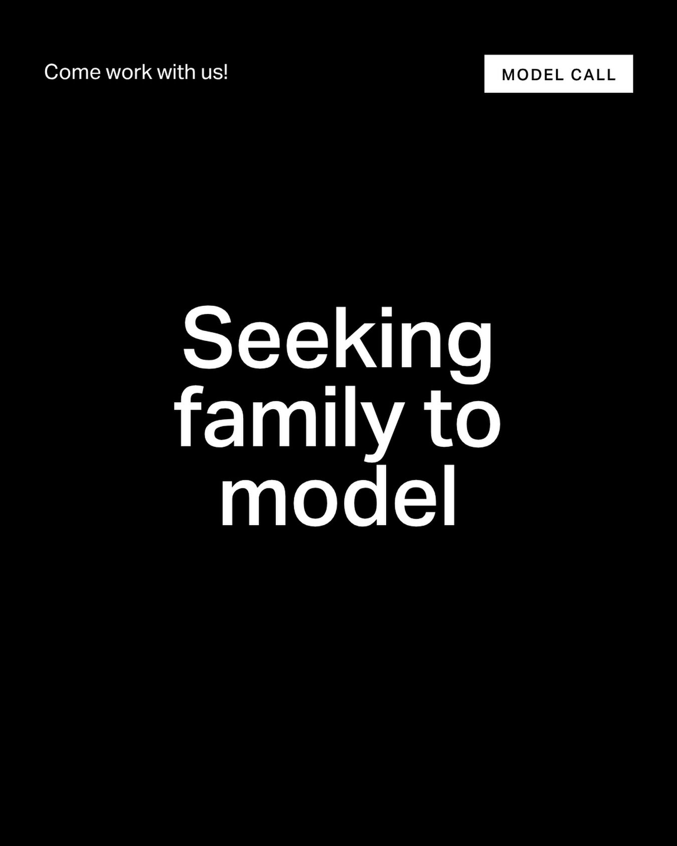 Seeking fun and extroverted family to model for our upcoming @weekaway.ca branding shoot! 

DETAILS:
✖️Located in Canmore 
✖️Monday, 23rd November, approximately 1pm &mdash; 5pm (kids only needed for 2 hours) 
✖️Seeking 2 parents and 1-2 children (Ap