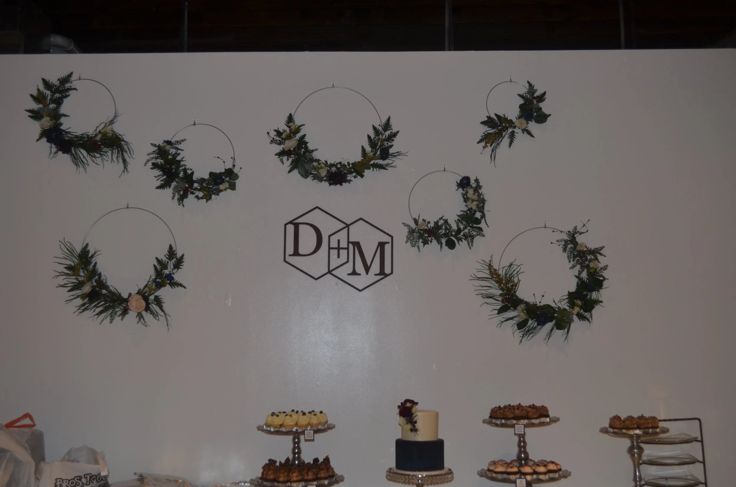 Artificial wreaths to help create the focal point