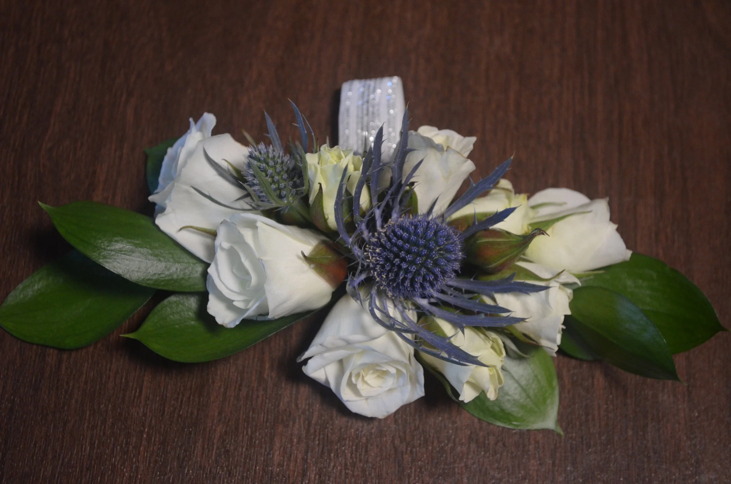 The mothers' wrist corsages