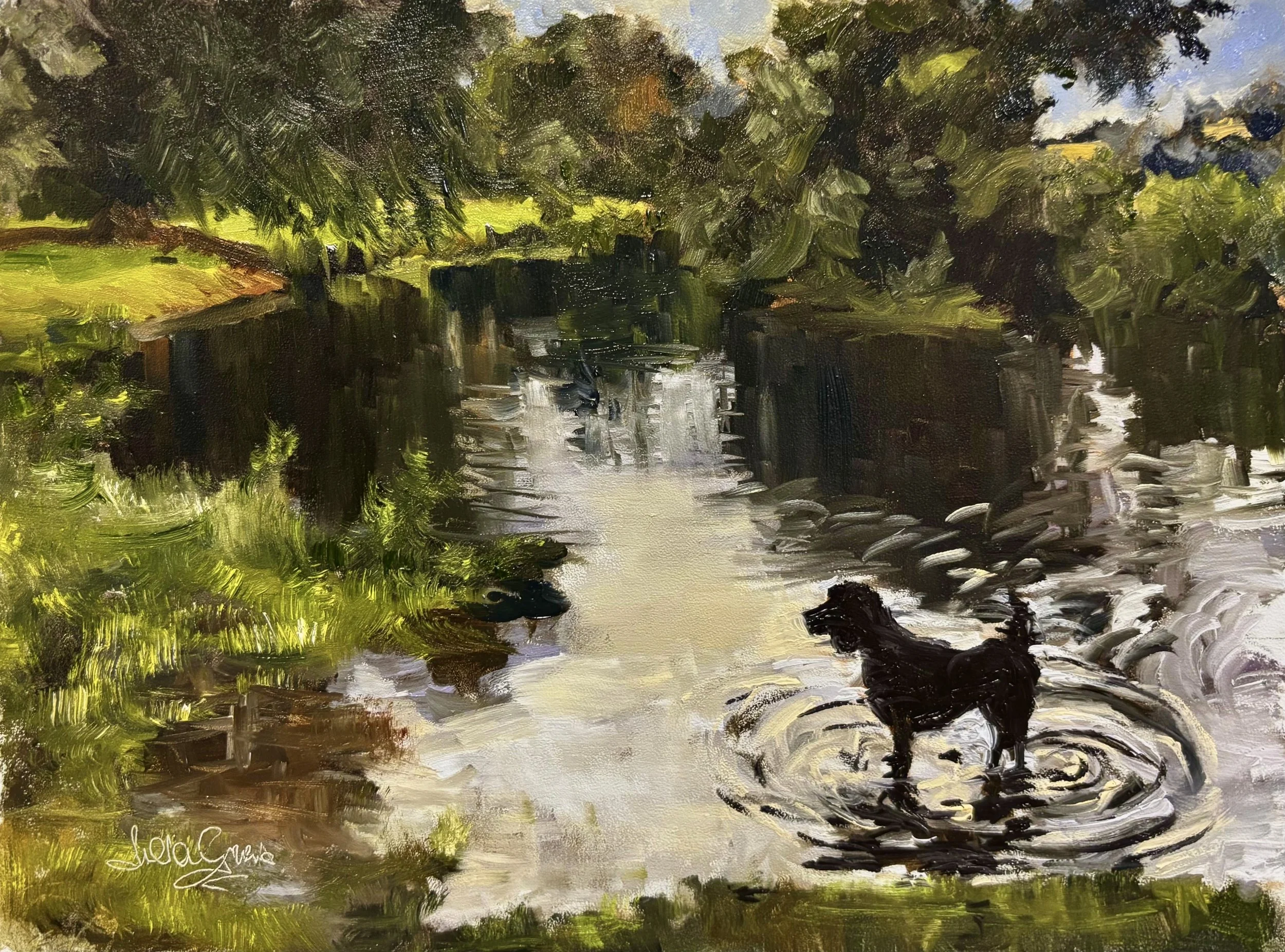  “Go on…  throw it!”-  oil, 10 x 12 inches 
