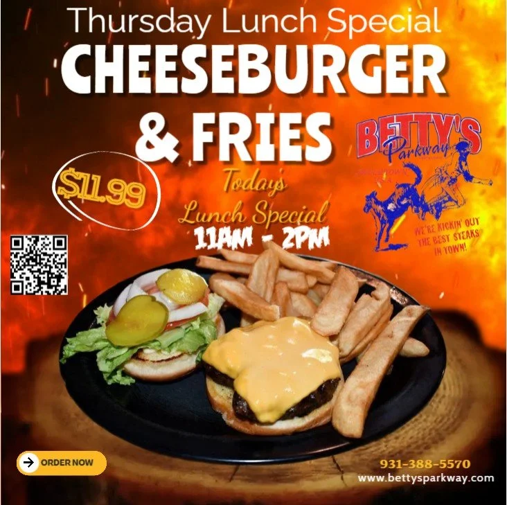 Our LAST Thursday Lunch Special 11AM till 2PM