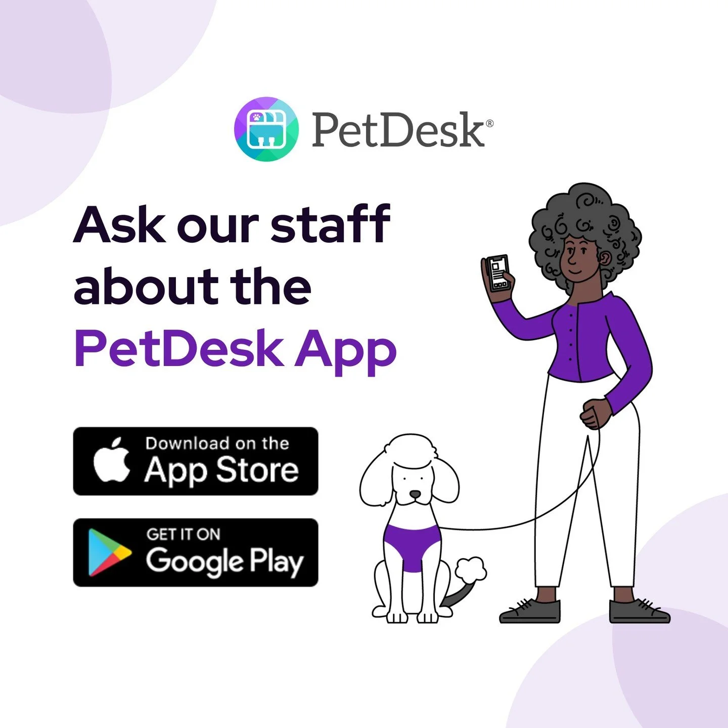 Want to view your pets vaccine or prescription history from your phone? With our new client communication app you can link your pets to view their vaccine history, prescriptions that they have had in the past and schedule appointments.

Download the 