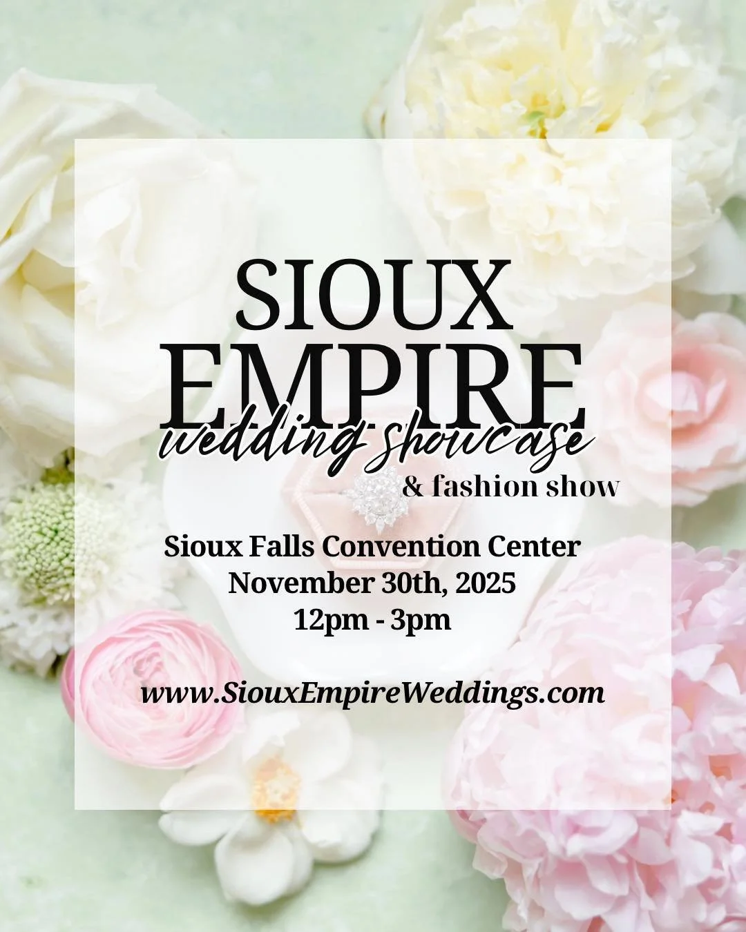 Brides... THIS is it... THE LAST BRIDAL SHOW UNTIL 2026! Come visit with over 200+ booths to discuss your wedding at the LARGEST and MOST ATTENDED #1 Sioux Falls bridal show at the Sioux Falls Convention Center is coming up on Sunday, November 30th, 