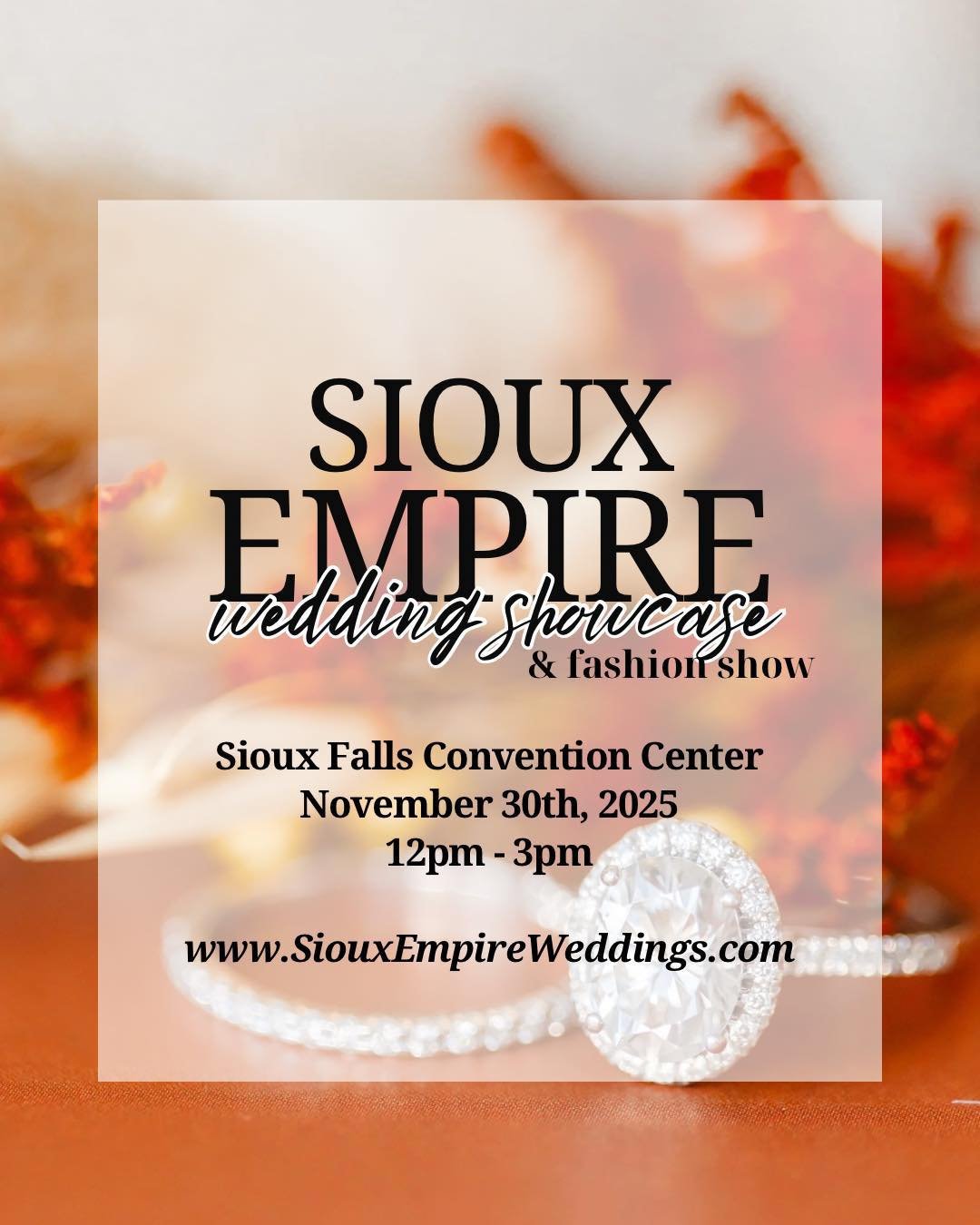 👰🏼&zwj;♀️ TWO WEEKS from today is THE LAST BRIDAL SHOW UNTIL 2026! Come visit with over 200+ booths to discuss your wedding at the LARGEST and MOST ATTENDED #1 Sioux Falls bridal show at the Sioux Falls Convention Center is coming up on Sunday, Nov