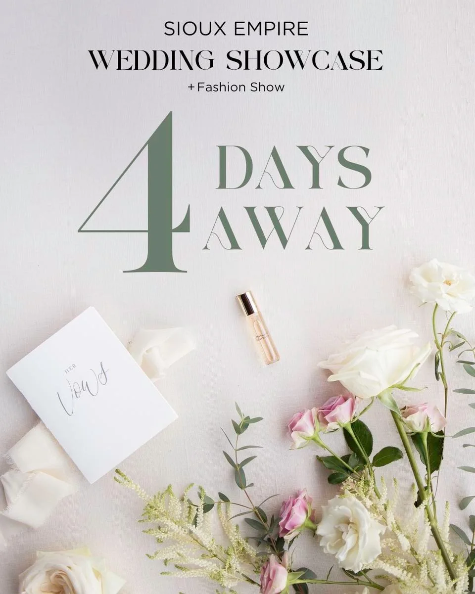 4 DAYS until THE LAST BRIDAL SHOW UNTIL 2026! Come visit with over 200+ booths to discuss your wedding at the LARGEST and MOST ATTENDED #1 Sioux Falls bridal show at the Sioux Falls Convention Center is coming up on Sunday, November 30th, 2025 from 1