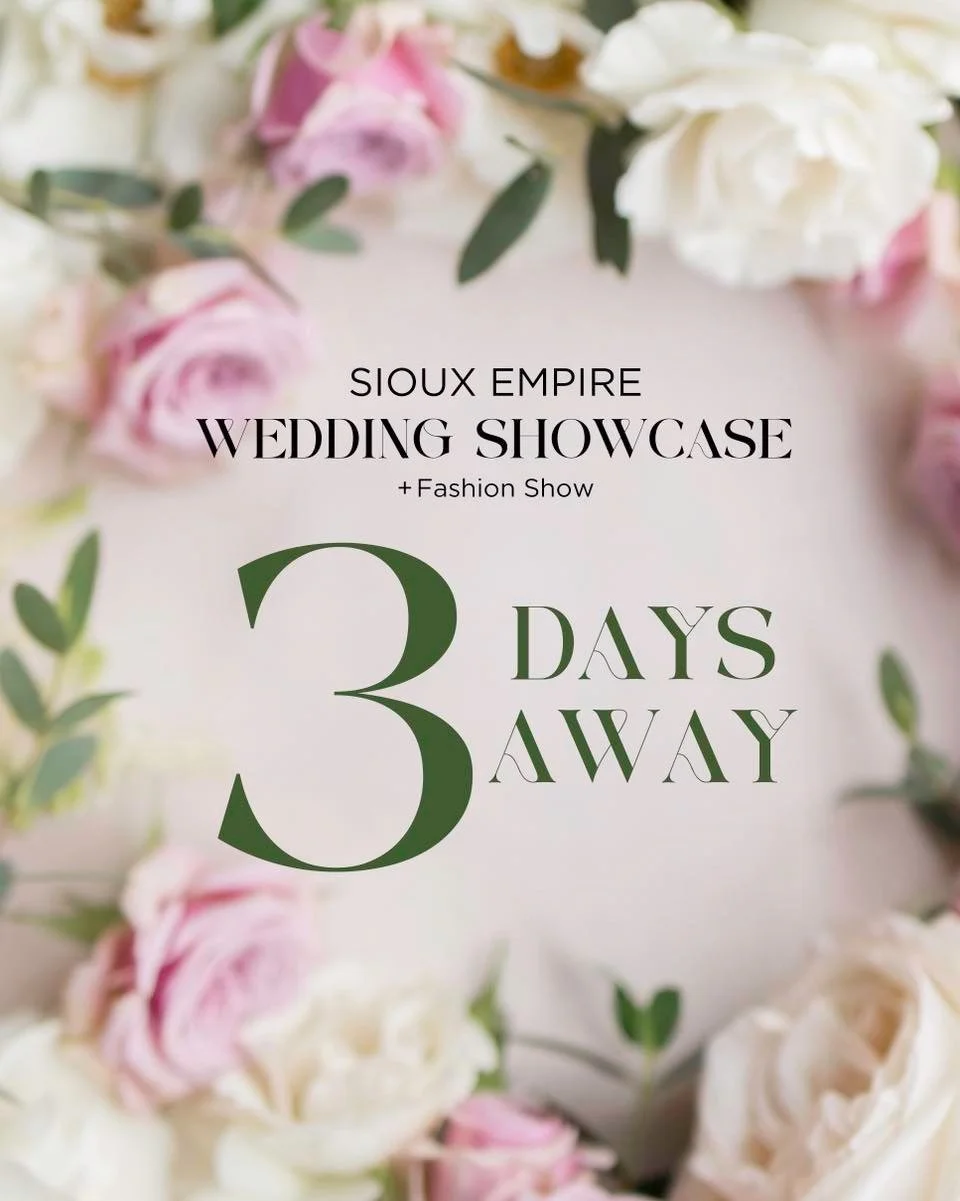 Happy Thanksgiving! 3 DAYS until THE LAST BRIDAL SHOW UNTIL 2026! Come visit with over 200+ booths to discuss your wedding at the LARGEST and MOST ATTENDED #1 Sioux Falls bridal show at the Sioux Falls Convention Center is coming up on Sunday, Novemb