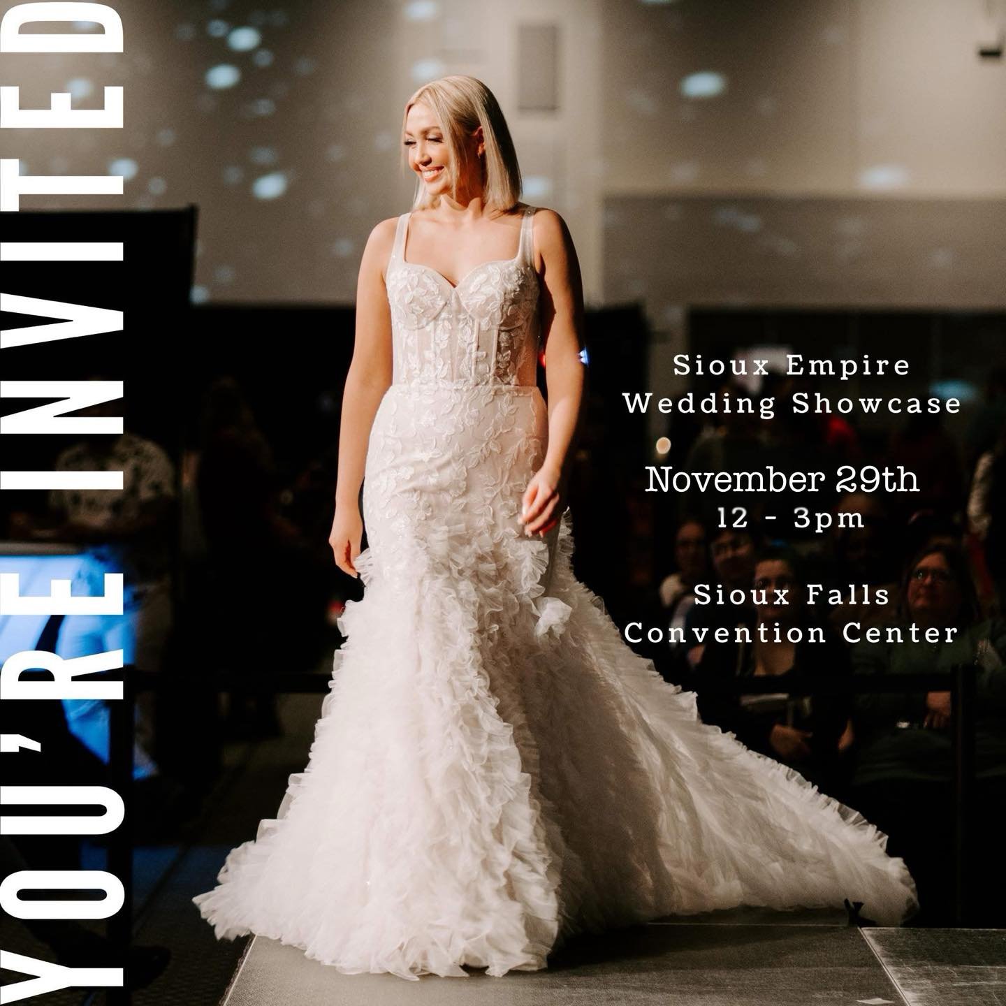 Brides... THIS is it... November 29th! THE LARGEST BRIDAL SHOW EVER! Come visit with over 200+ booths to discuss your wedding at the LARGEST and MOST ATTENDED #1 Sioux Falls bridal show at the Sioux Falls Convention Center is coming up on Sunday, Nov