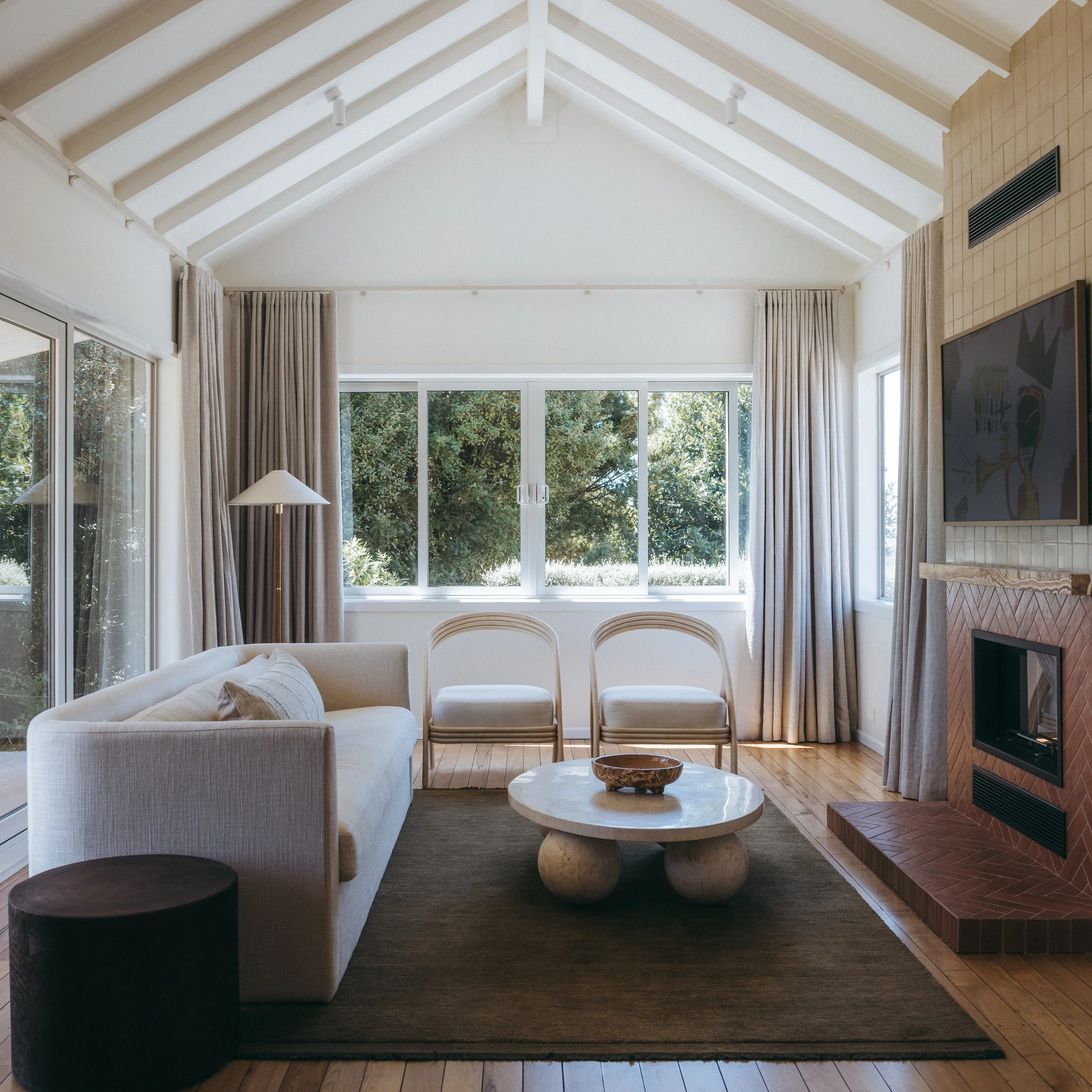 Organic interior design of Waiheke home