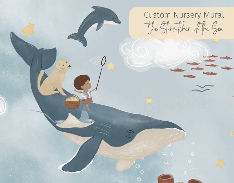 The Starcatcher of the Sea — Custom Nursery Mural