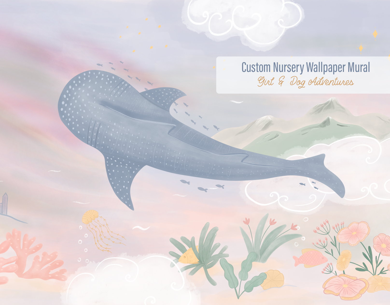 Hand-drawn - Custom Nursery Wallpaper Mural