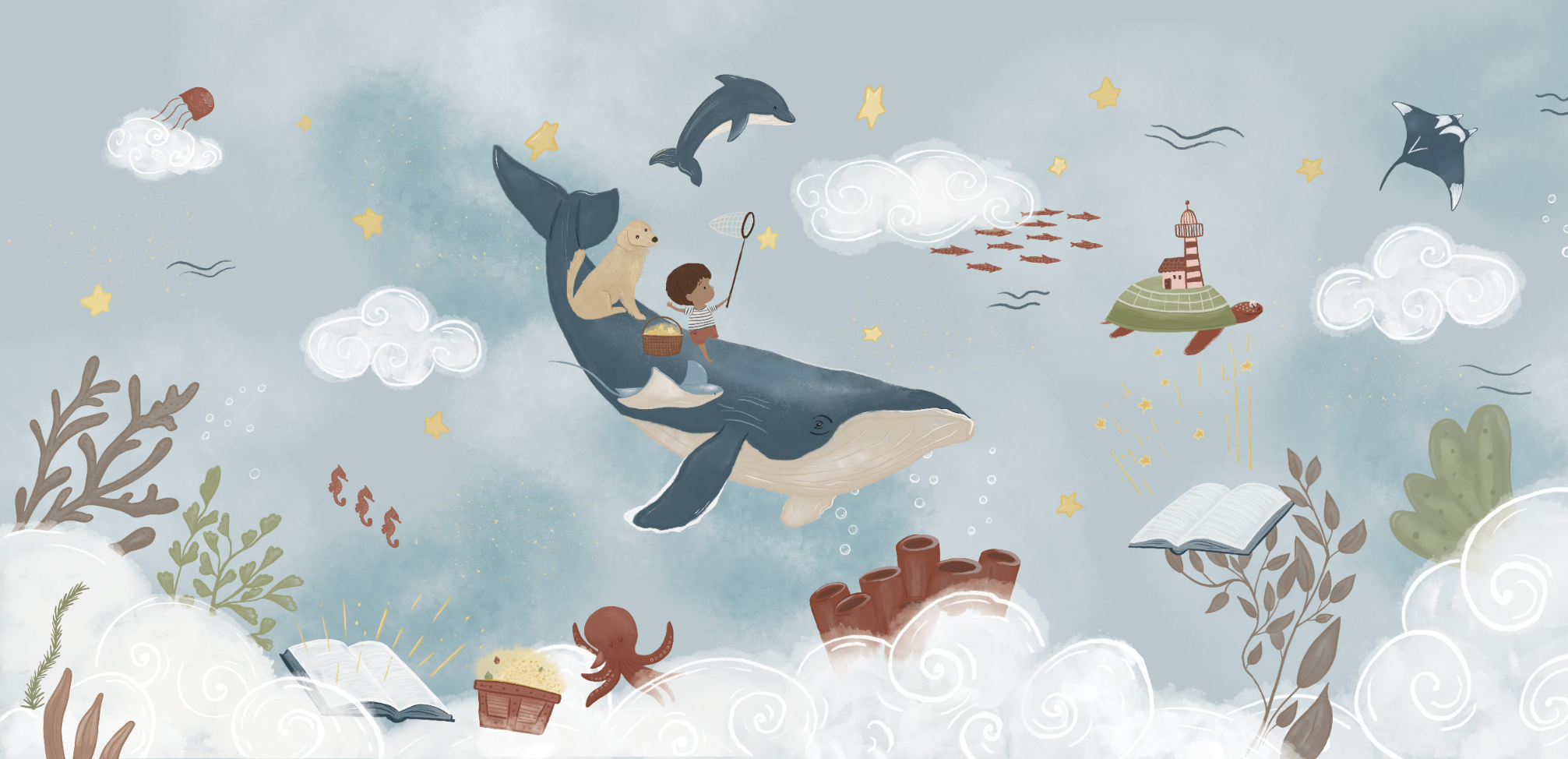 The Starcatcher of the Sea — Custom Nursery Mural