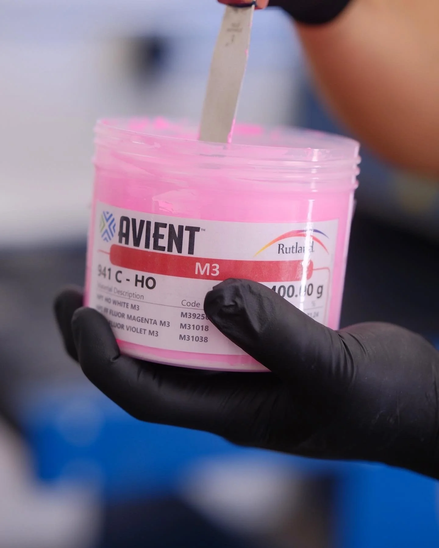 Custom matched PMS ink colors prepared for screen printing at Meloprint in Riverside, CA. 