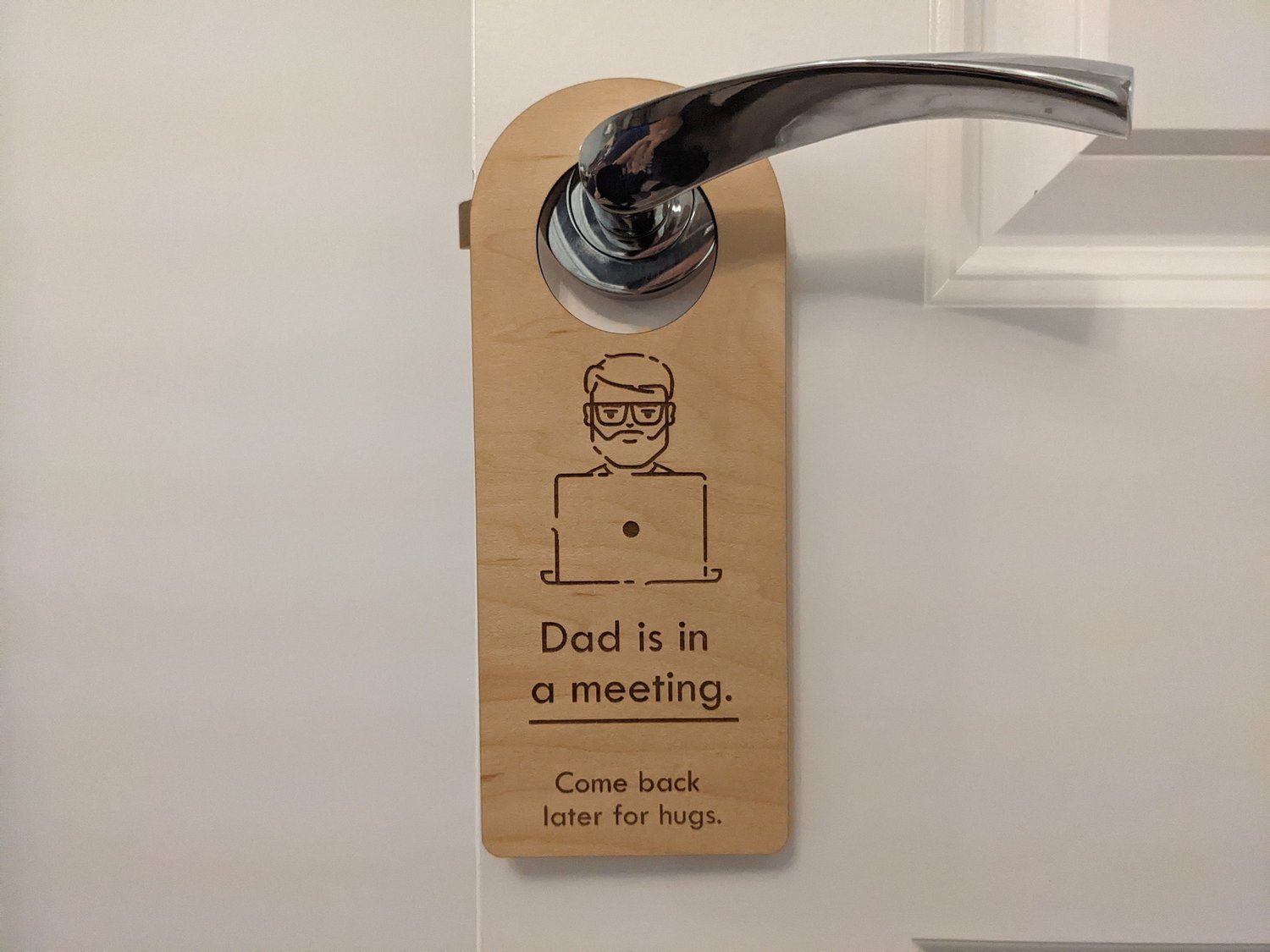 Meeting in Progress / Be Right Back Door Knob Hanger Tag, SKU: TG-0946