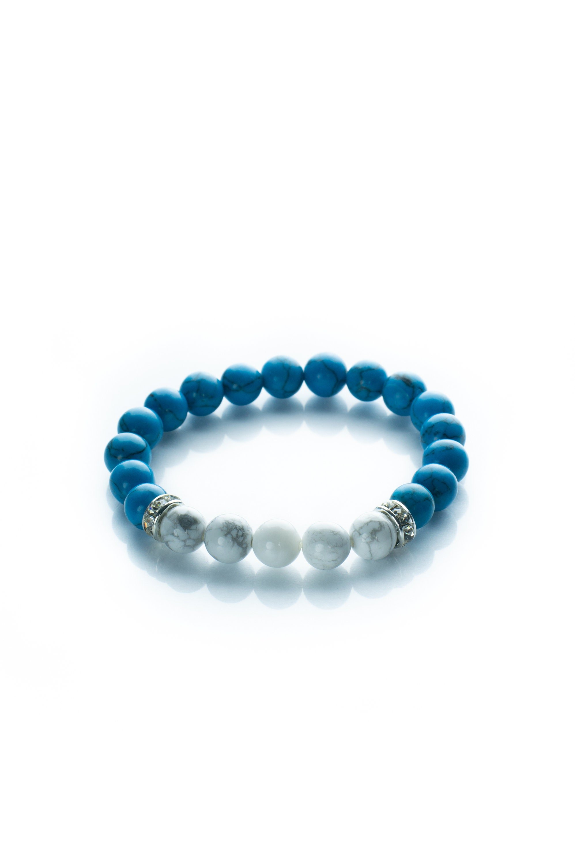 Blue and White Howlite bead bracelet