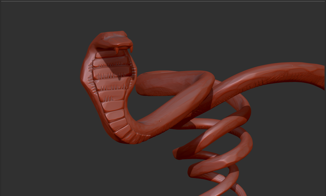 A 3D model of a snake coiled around a DNA double helix.