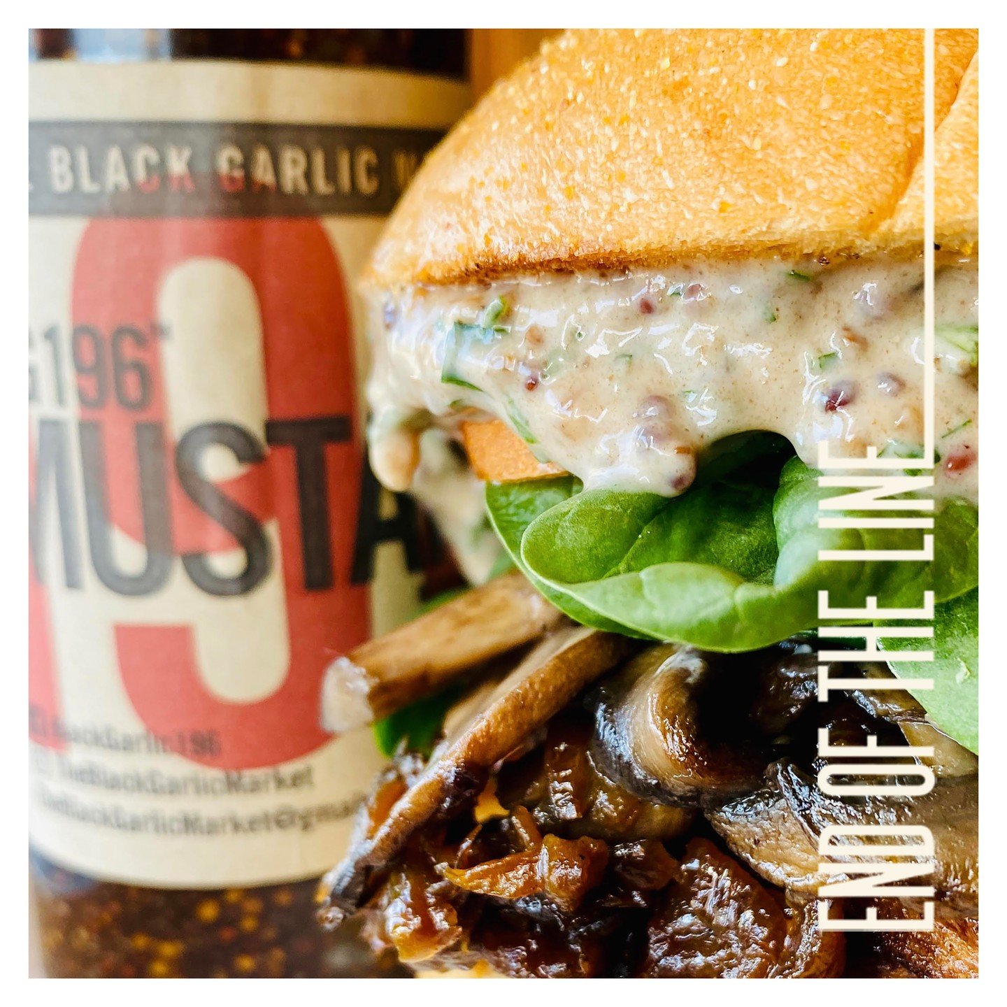 Stop by End of the Line this weekend and grab a Black Garlic Bacon Burger! Featuring house made black garlic mustard aioli, grilled onions, mushrooms, spinach and tomato, all on a fresh bun. Pairs perfectly with one of our sensational signature sides