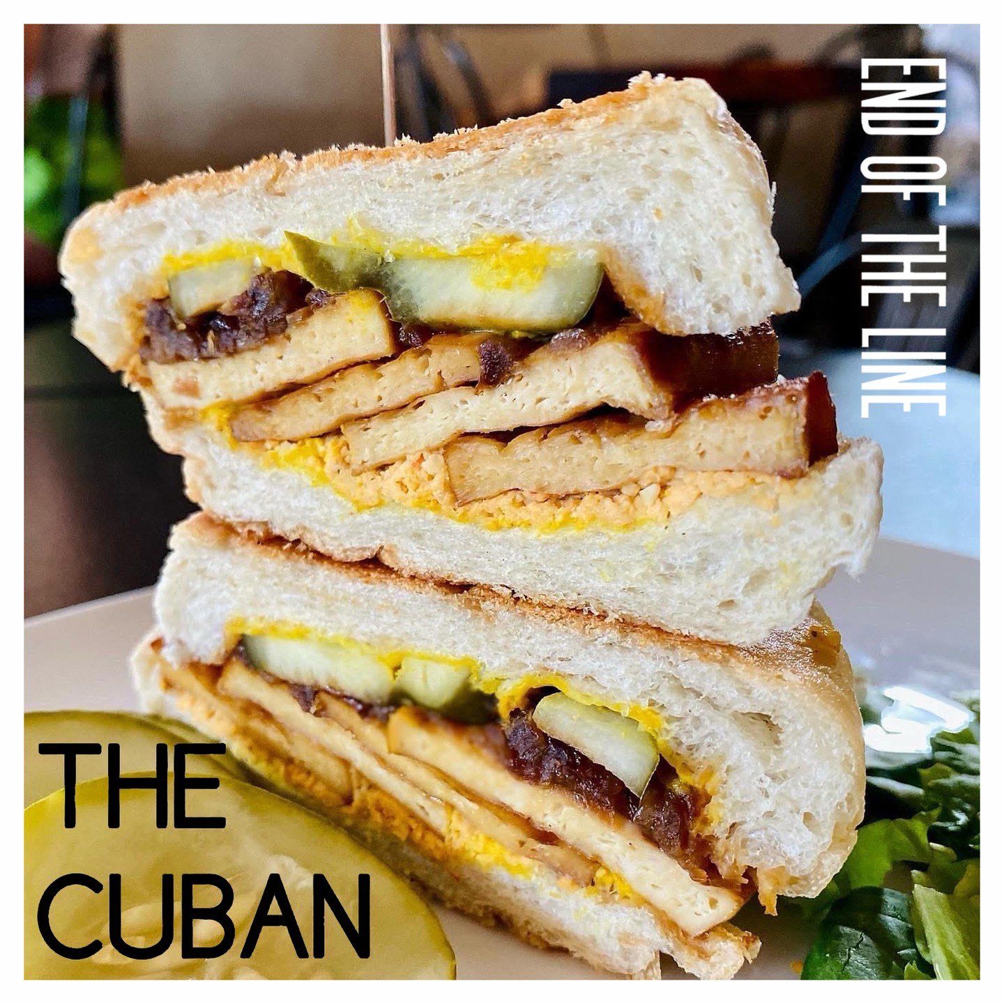 The Cuban
Mustard, pickles, bacon, and cashew cheddar, pressed on a @craftbakerypensacola long roll.

#downtownpensacola #vegansandwiches #vegancuban #lunchspecials #dinnerspecials #craftbakerypensacola