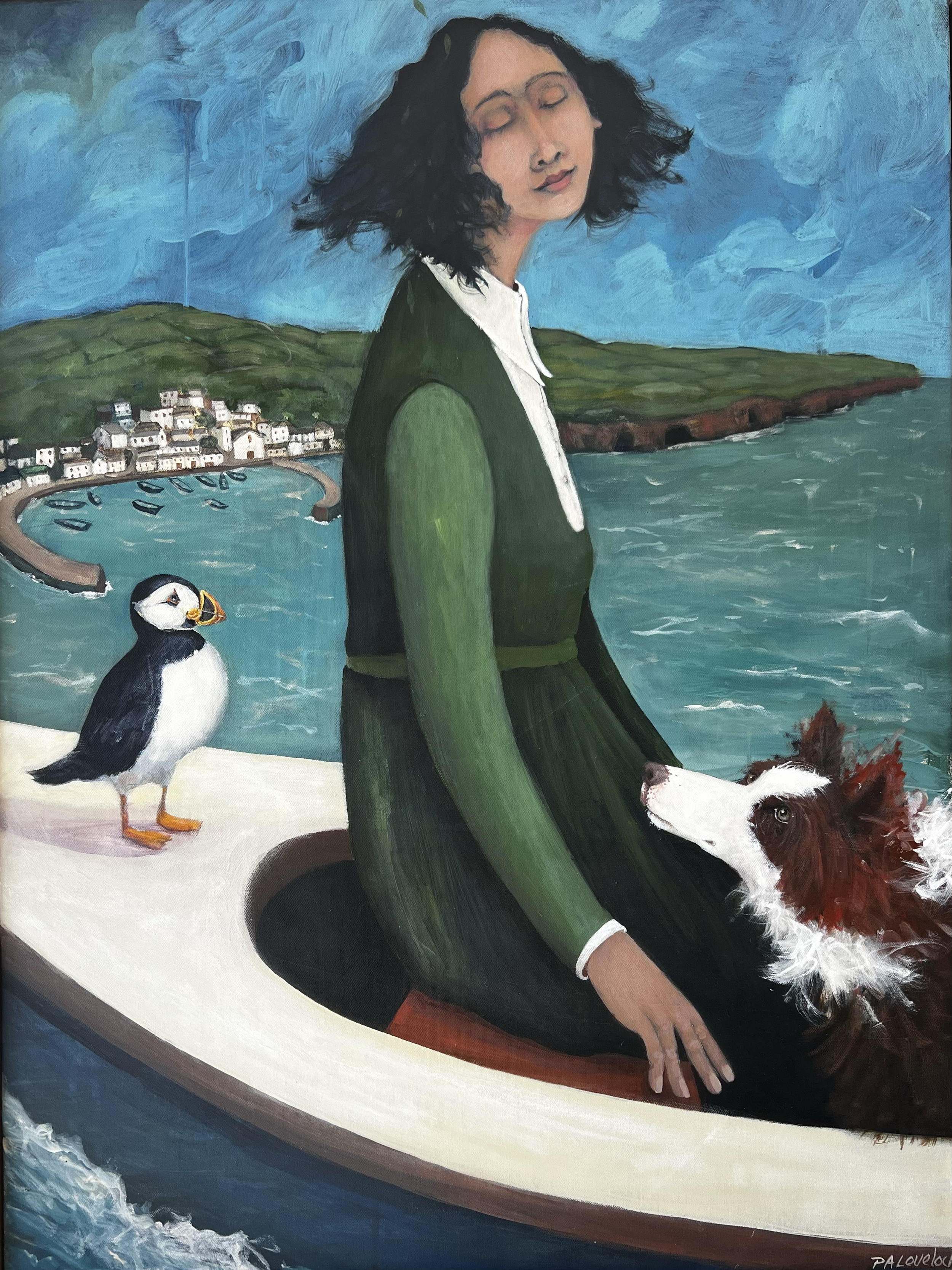 The journey to Porthleven //acrylic on canvas//framed//73x93cm