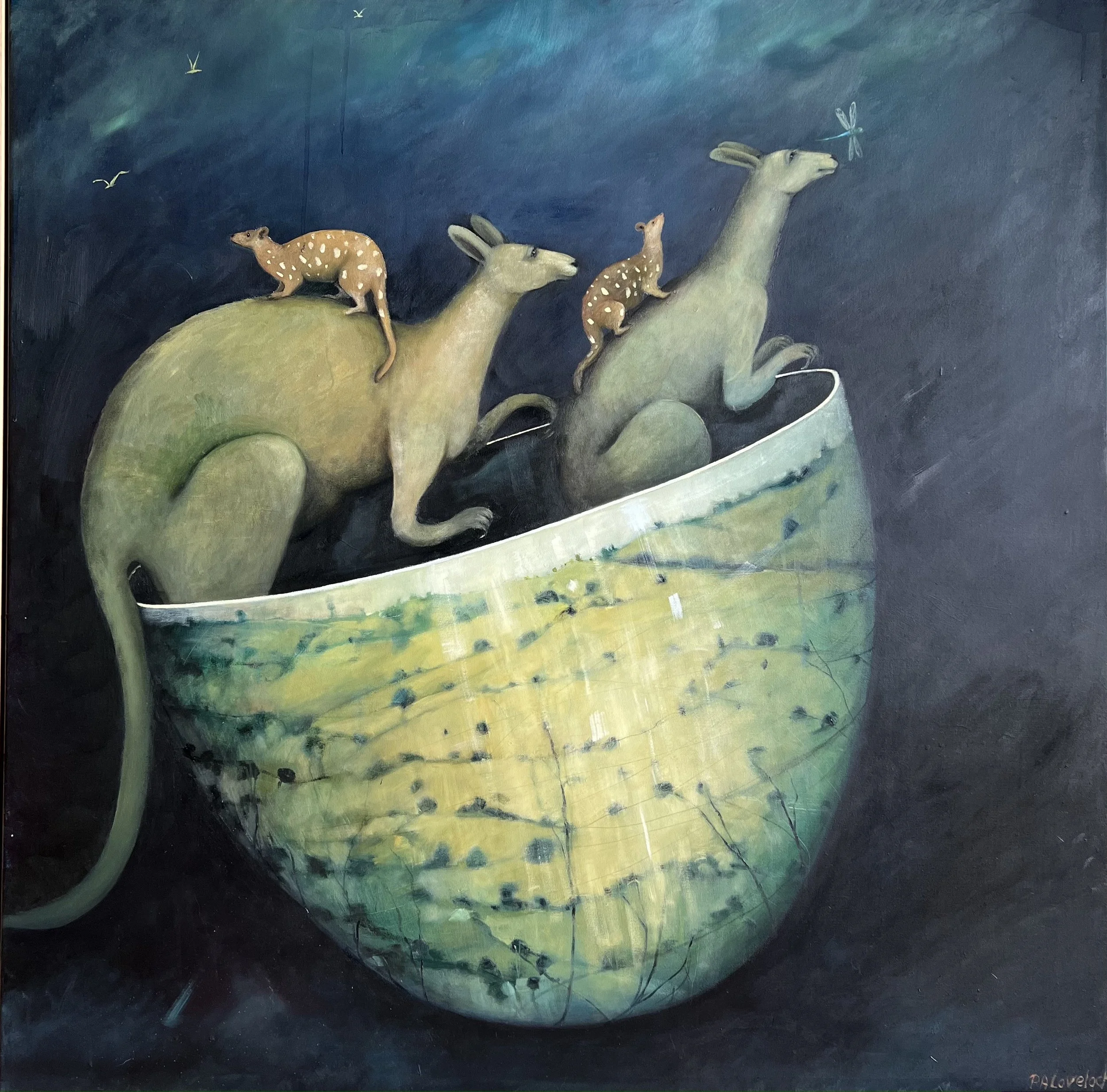 SOLD // I heard a song in the distant skies // 2022 // acrylic on canvas // 124x124cm