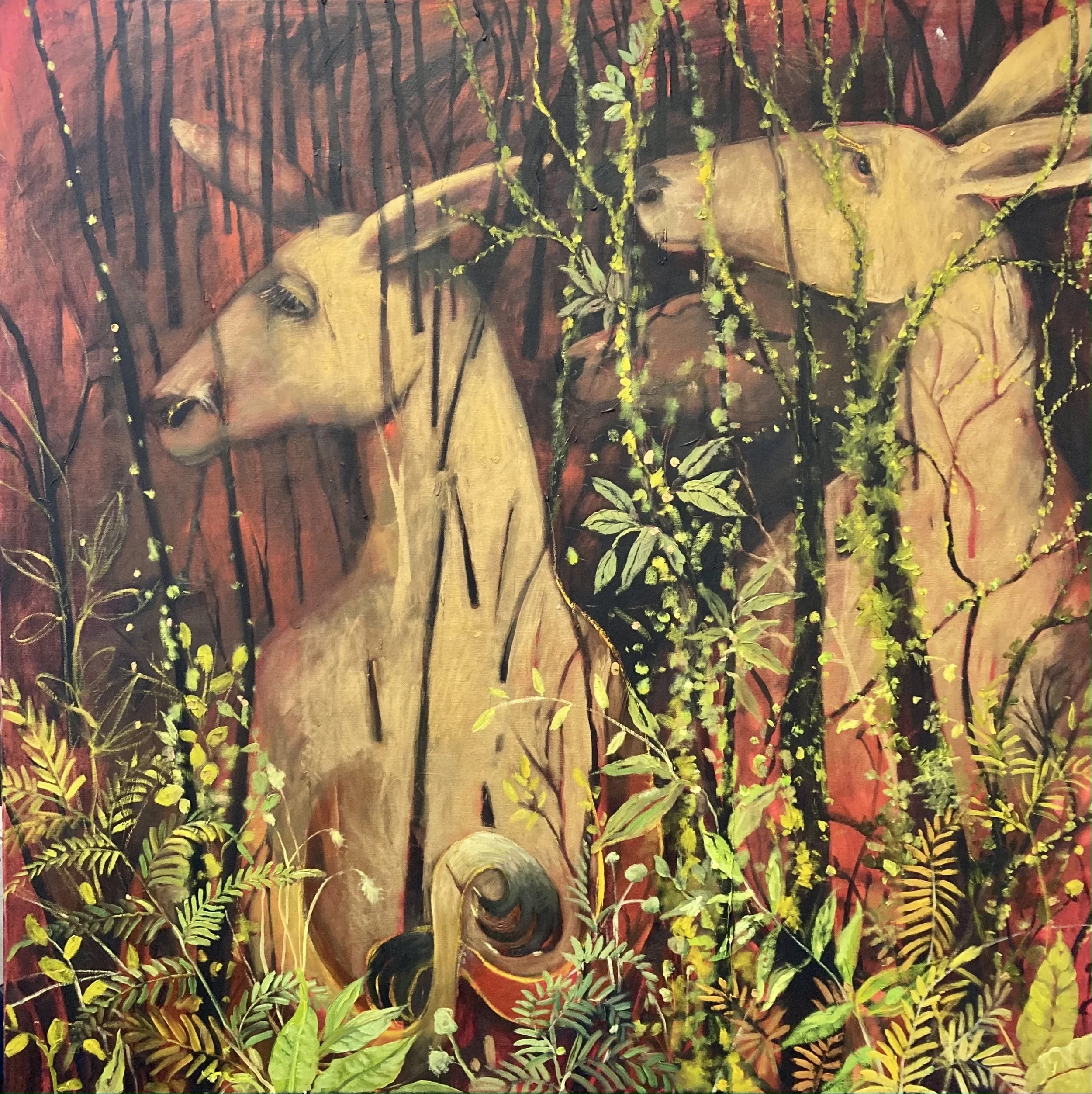 reflections in the land // 2020 // oil on canvas // 90x90cm