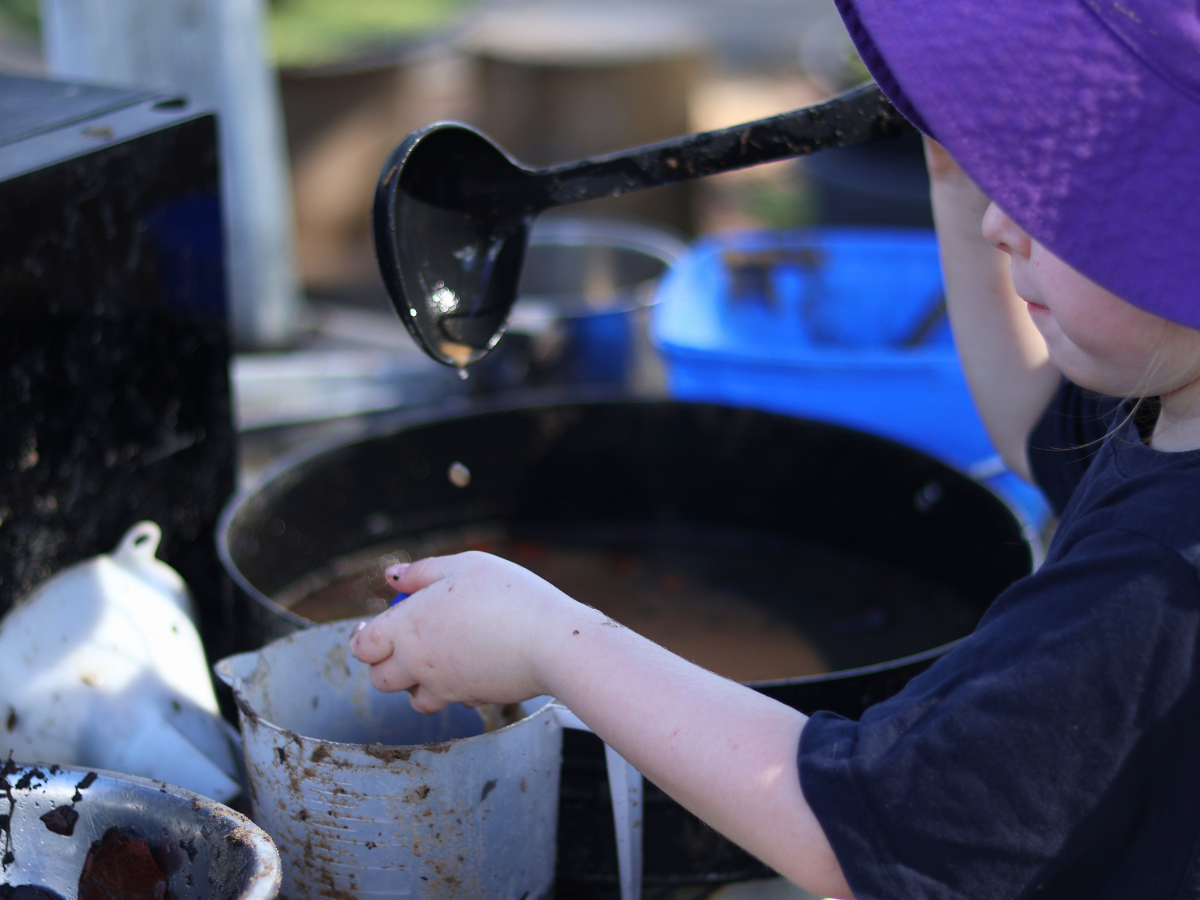 mud kitchen outdoor play Taree daycare