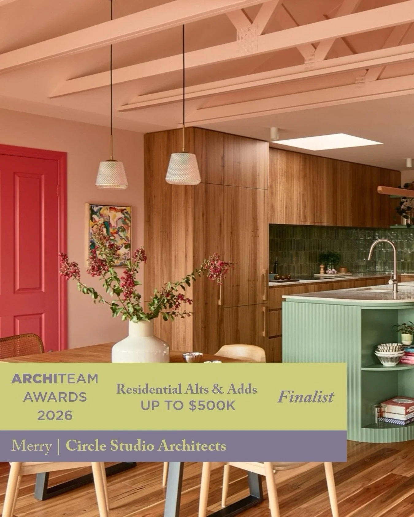 So pleased to see Merry shortlisted in this year&rsquo;s Architeam awards! A project with lots of heart, and the most gorgeous clients. Thanks Jury, we are chuffed 🥰

@architeam_cooperative 
🔨 @bethbuilds 
📷 @jjjjade 
Styling @jacquiaddison