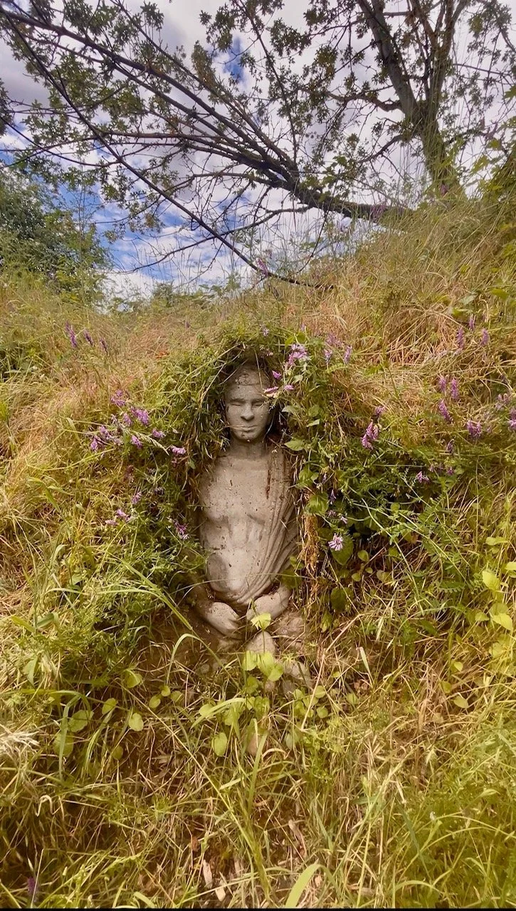 One of the nine, 600lb  Sculptures that are installed at the Portland, OR Dharma Rain Zen Center. 2025