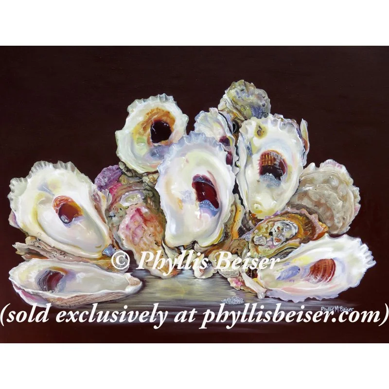 Oyster Shells At Low Tide  (CANVAS PRINT)