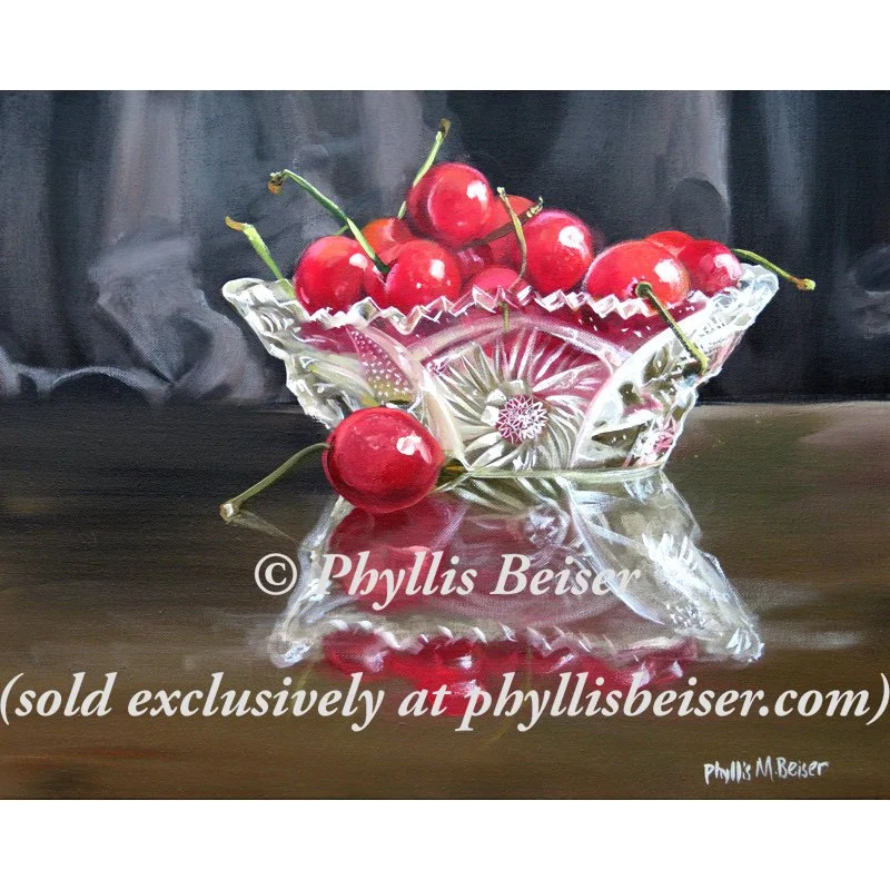 Crystal Bowl Of Cherries