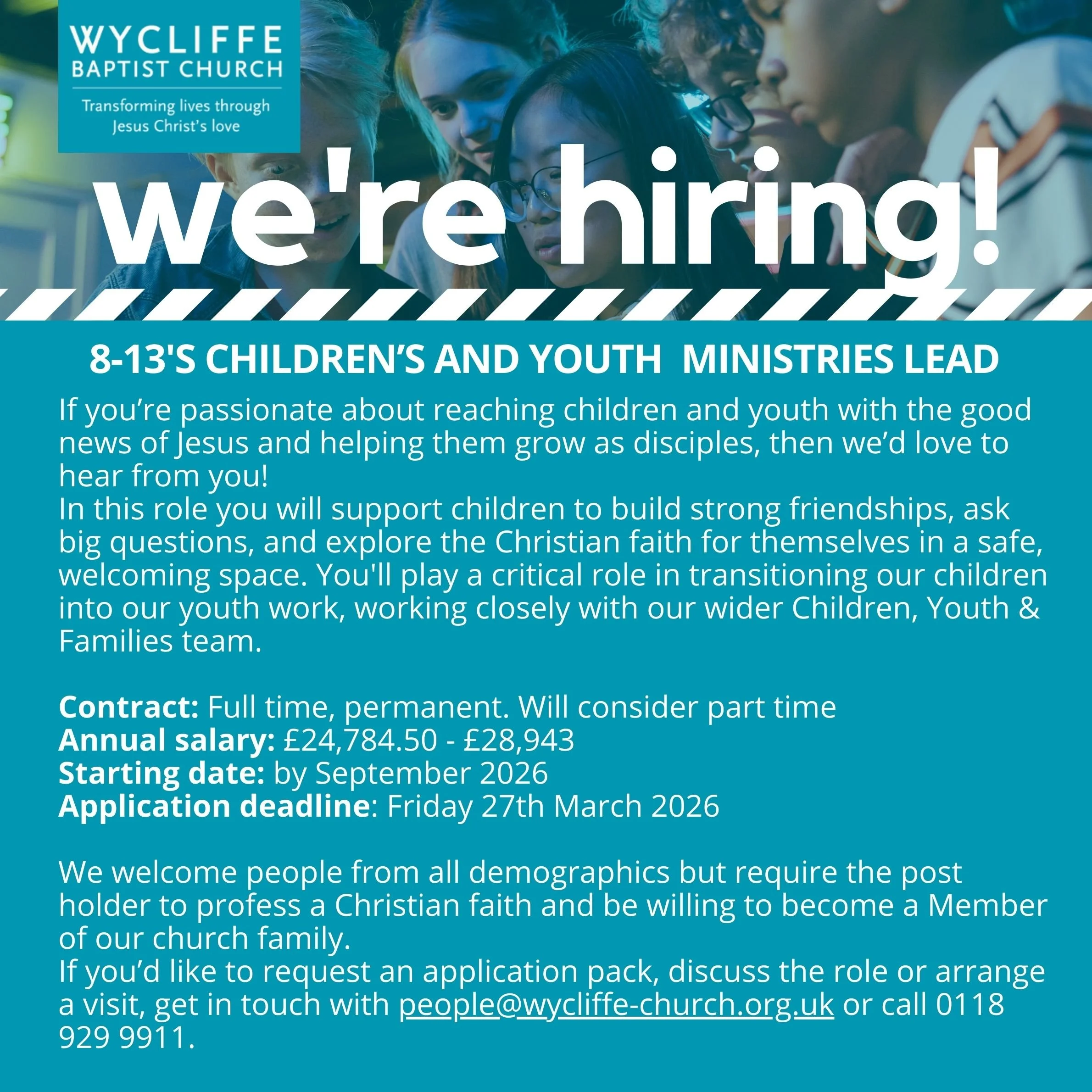 8-13s Children’s and Youth Ministries Lead