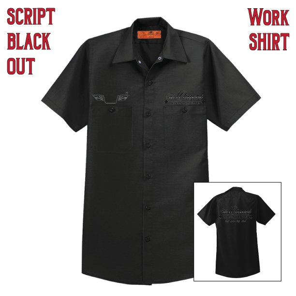 Script Black Out Work Shirt