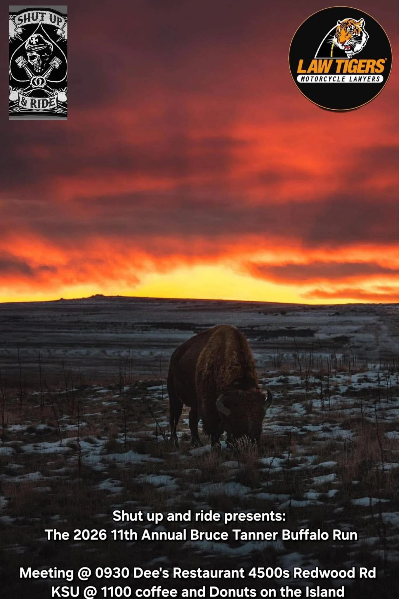 Shut up &amp; Ride Presents: The 2026 11th Annual Bruce Tanner Buffalo Run