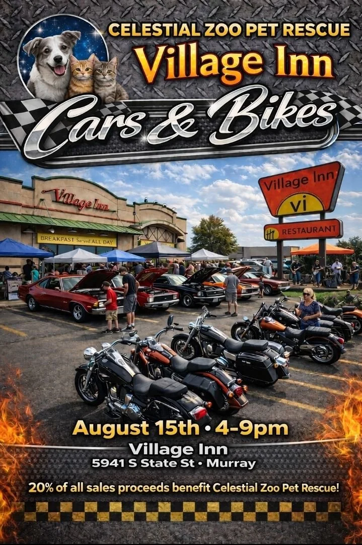 Celestial Zoo Pet Rescue Village Inn Cars & Bikes FUN-draiser Series