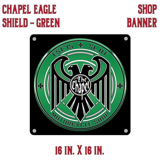 16 In. X 16 In. Chapel Eagle Shield - Green