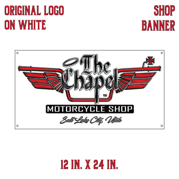 12 In. X 24 In. Original Logo on White Shop Banner