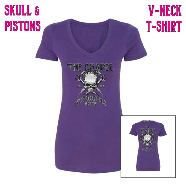 Skull & Pistons V-Neck T-Shirt