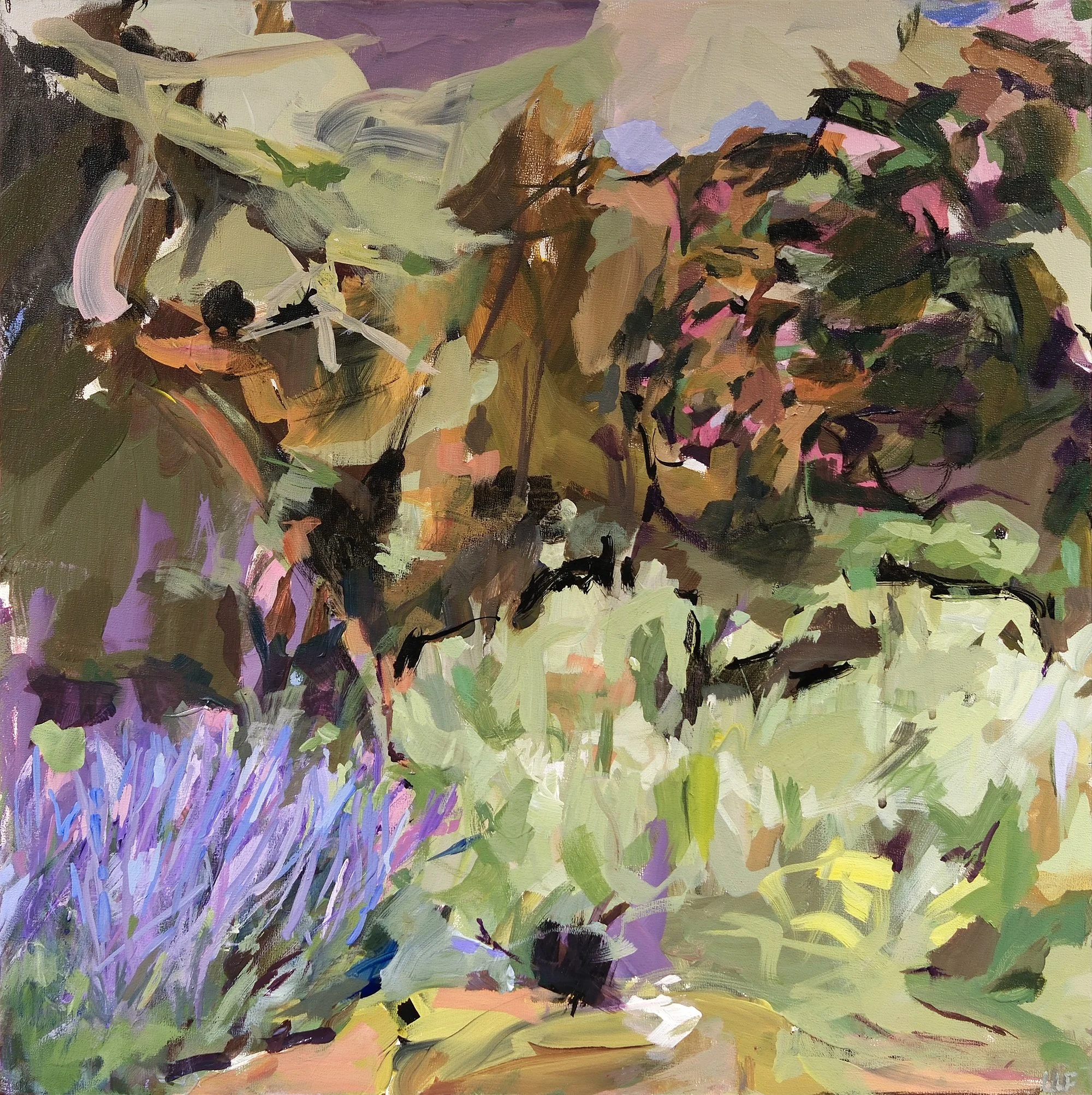 Late Garden | 2025 | 18 x 18"| Oil on wood panel 
