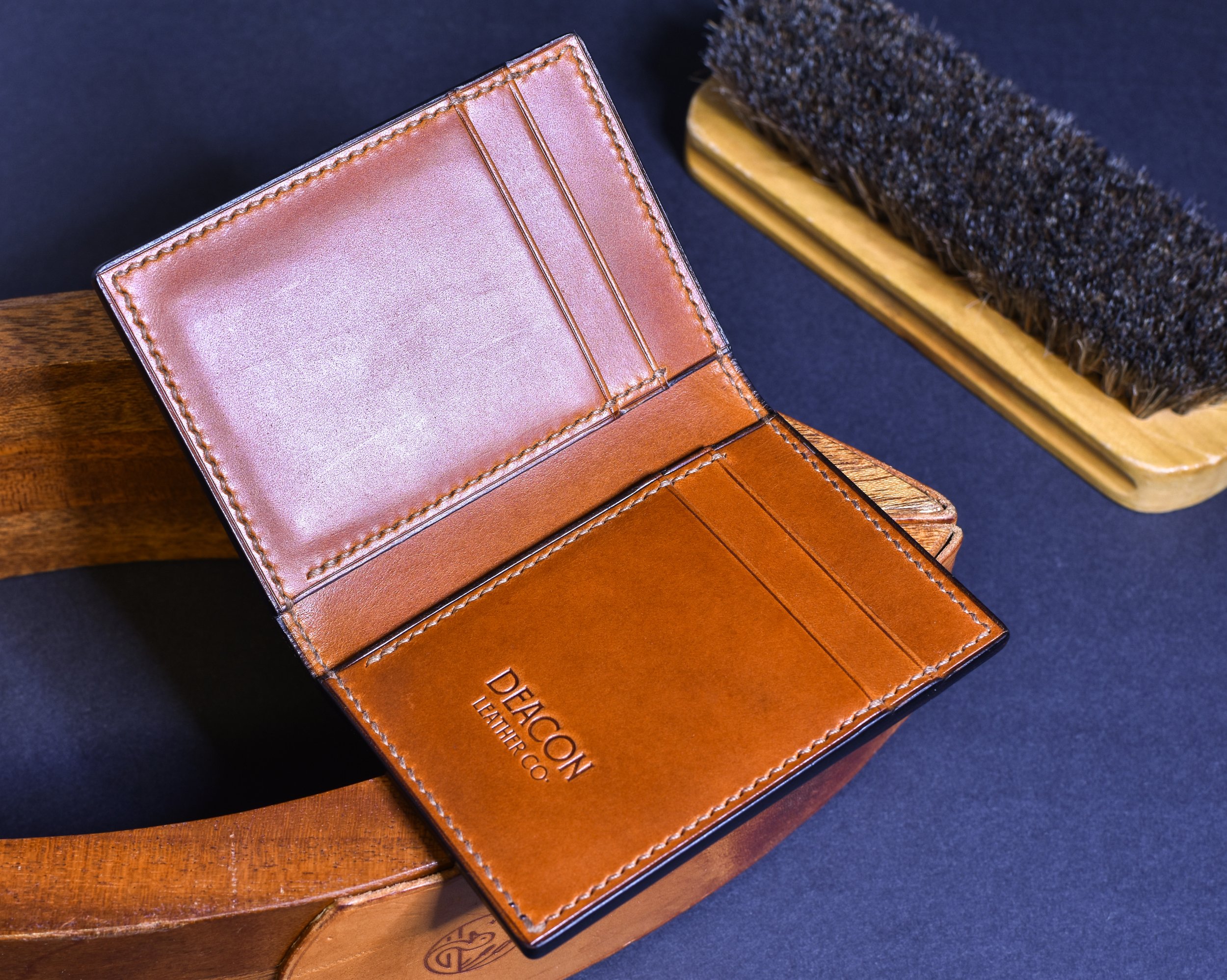 Horween Shell Cordovan Vertical Wallet, Fully Lined in Italian Buttero
