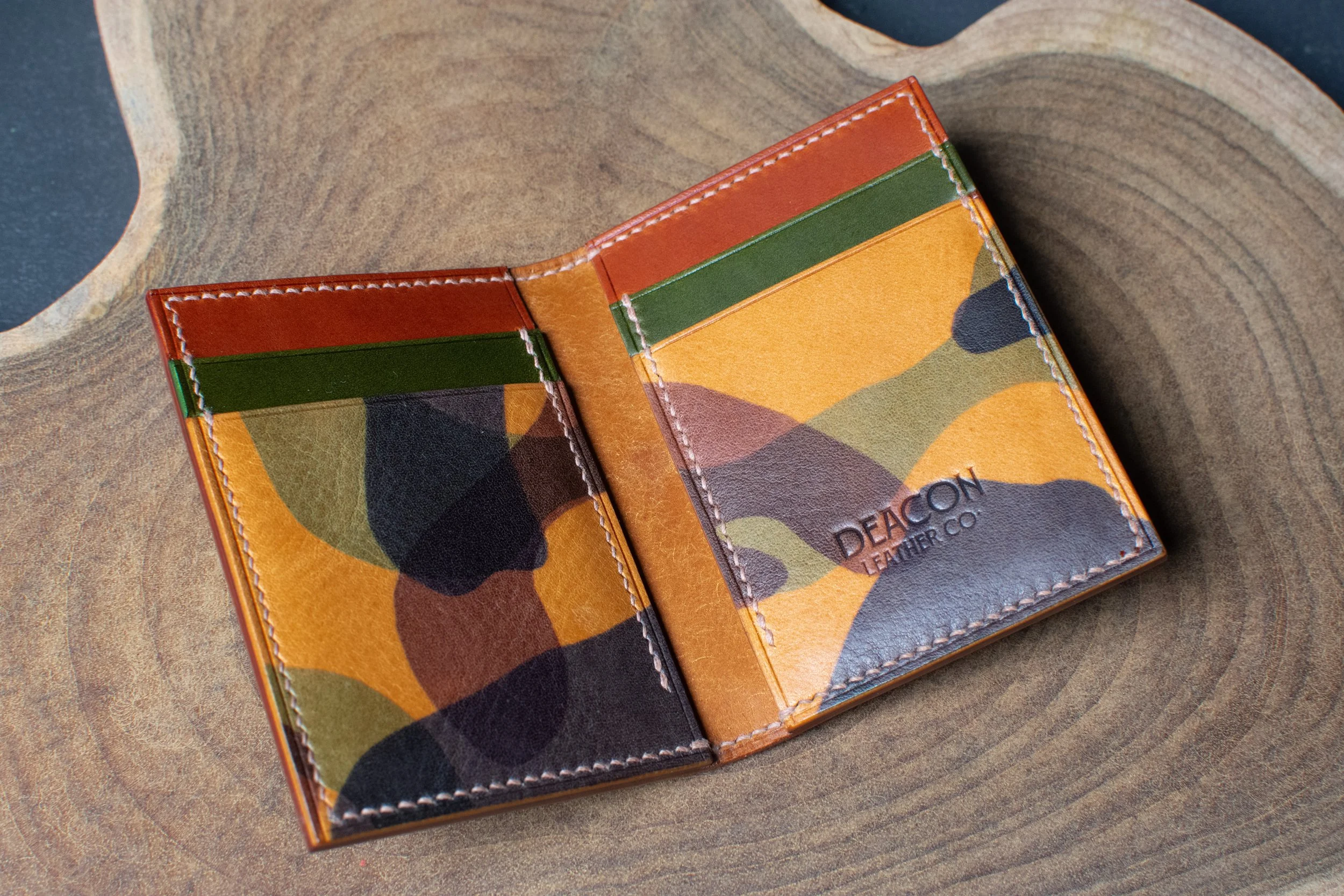 Horween Shell Cordovan Vertical Wallet, Fully Lined in Italian Leathers