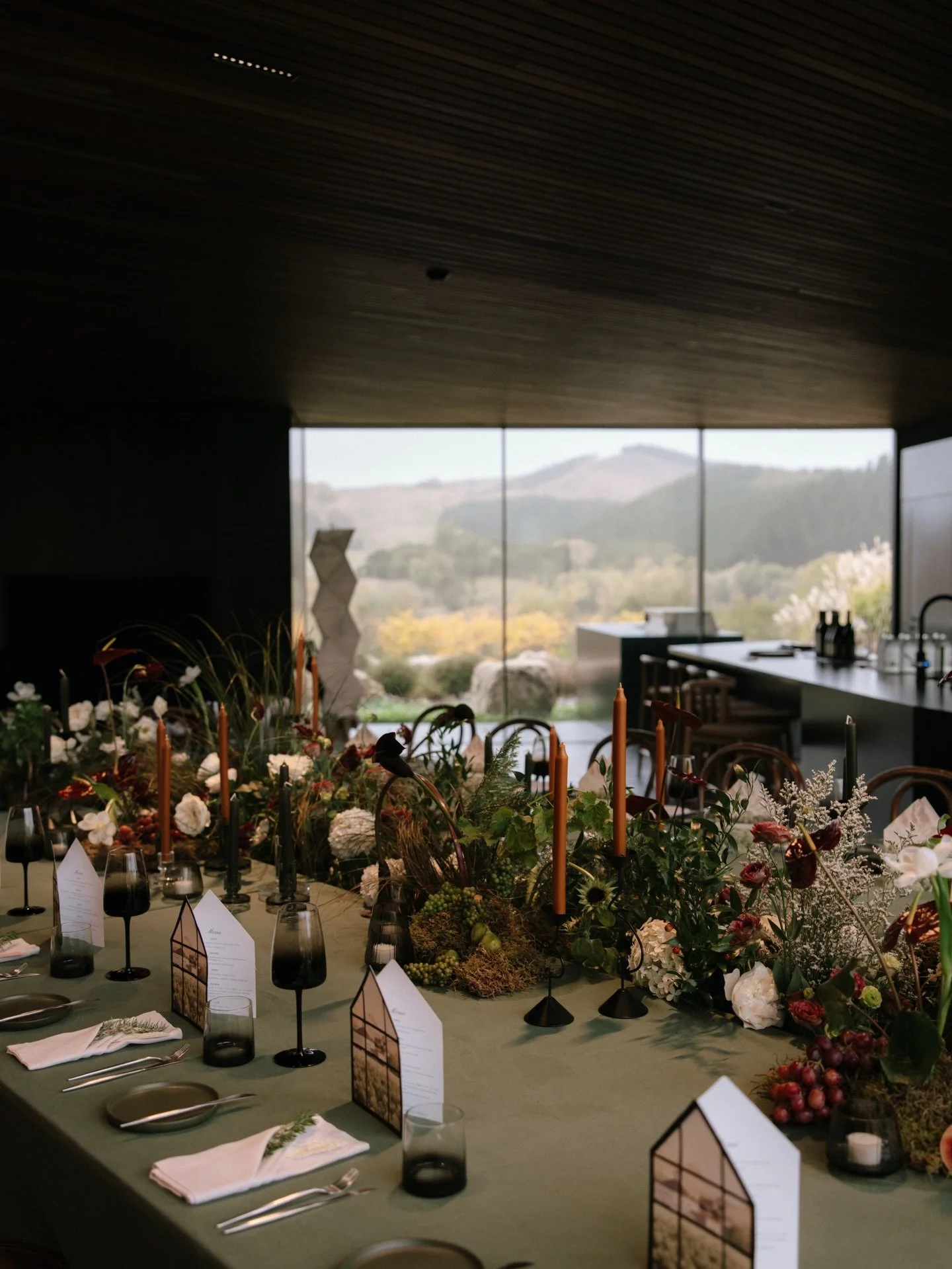An intimate wedding at Te Mania ~ Craggy Range to finish off the season.

When Annika came to me to style and do the florals, the idea was to let everything sit into the landscape, pulling tones from the building the landscaping and the natural autum