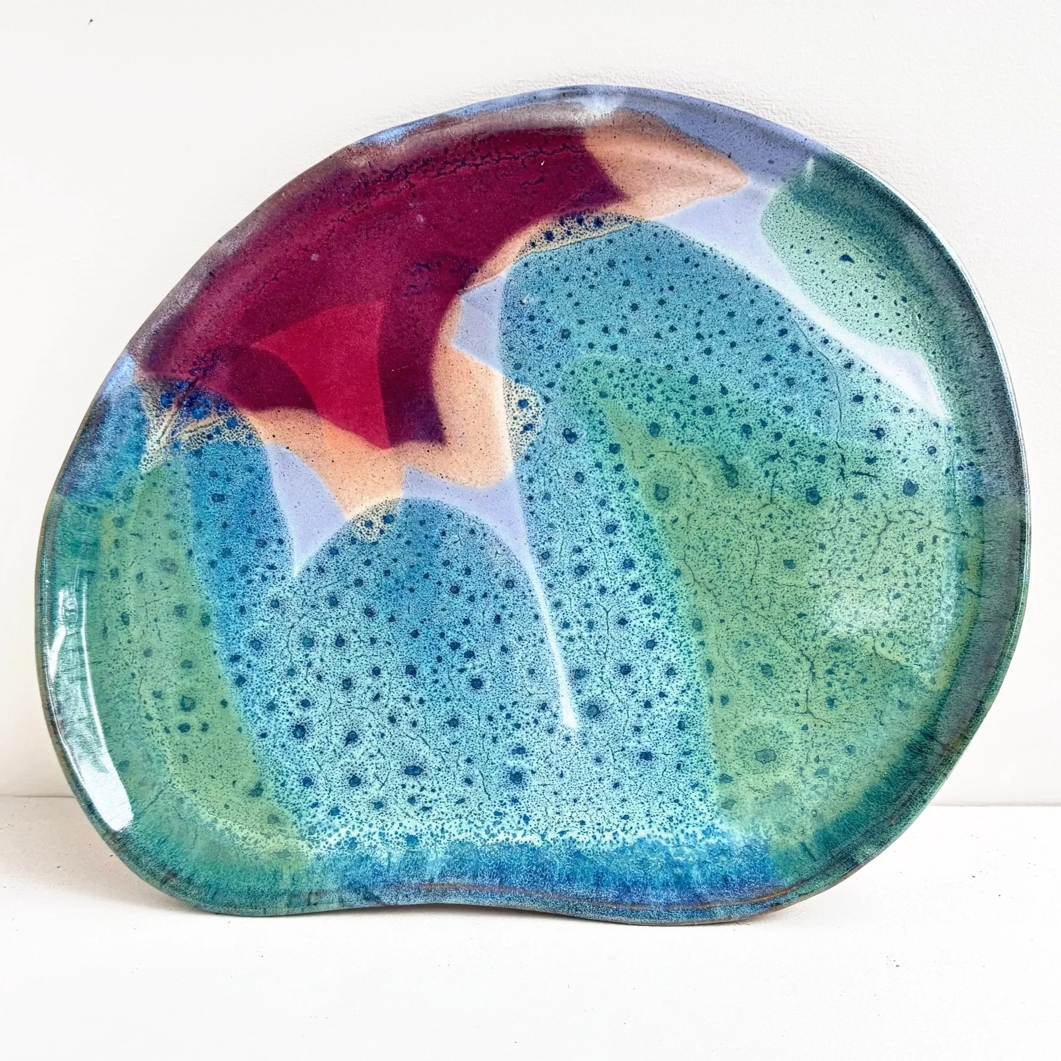 Multicoloured swirl platter
