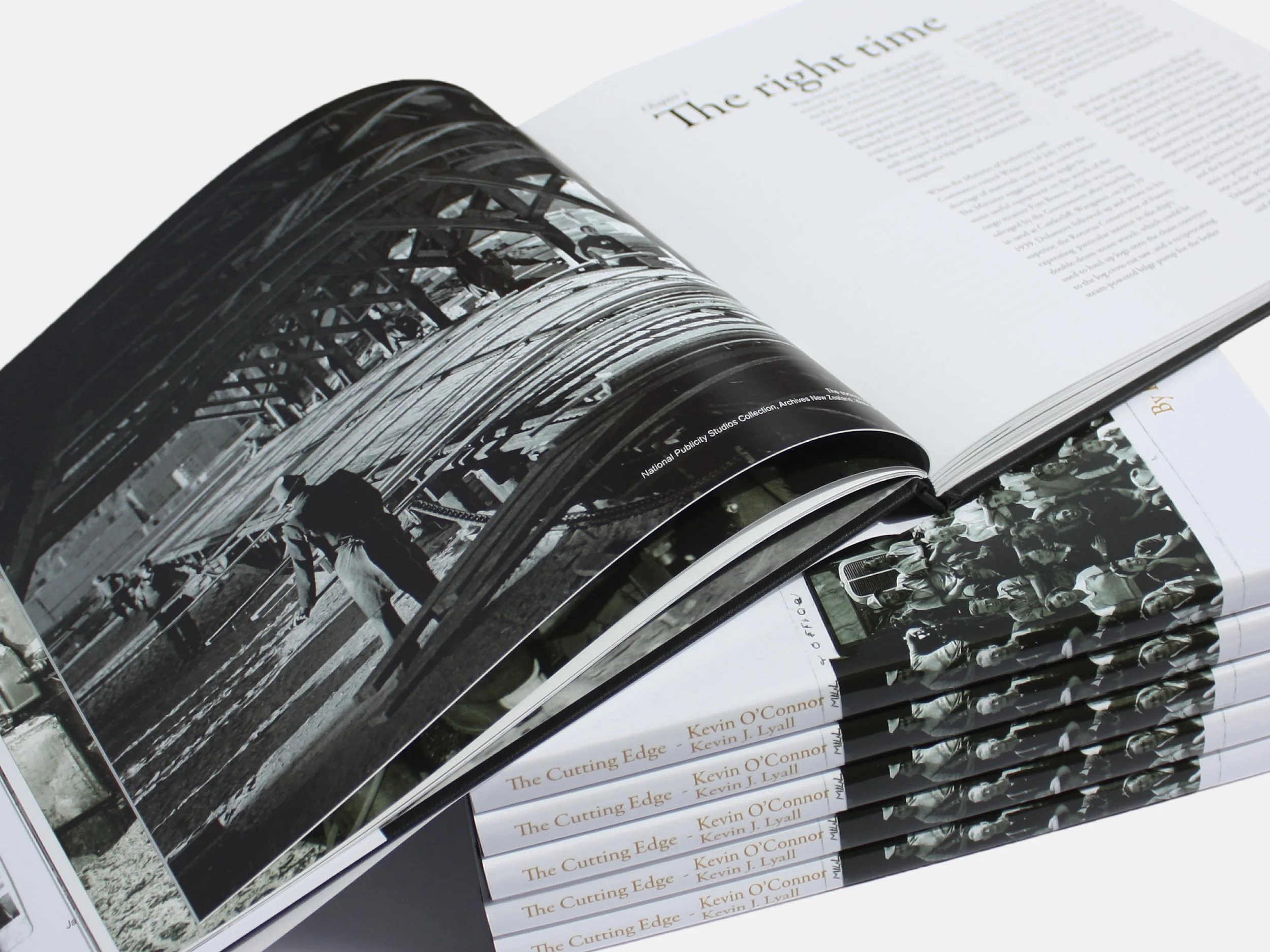 Red Stag Case-bound history book design and print production with premium finishing specifications for Red Stag.